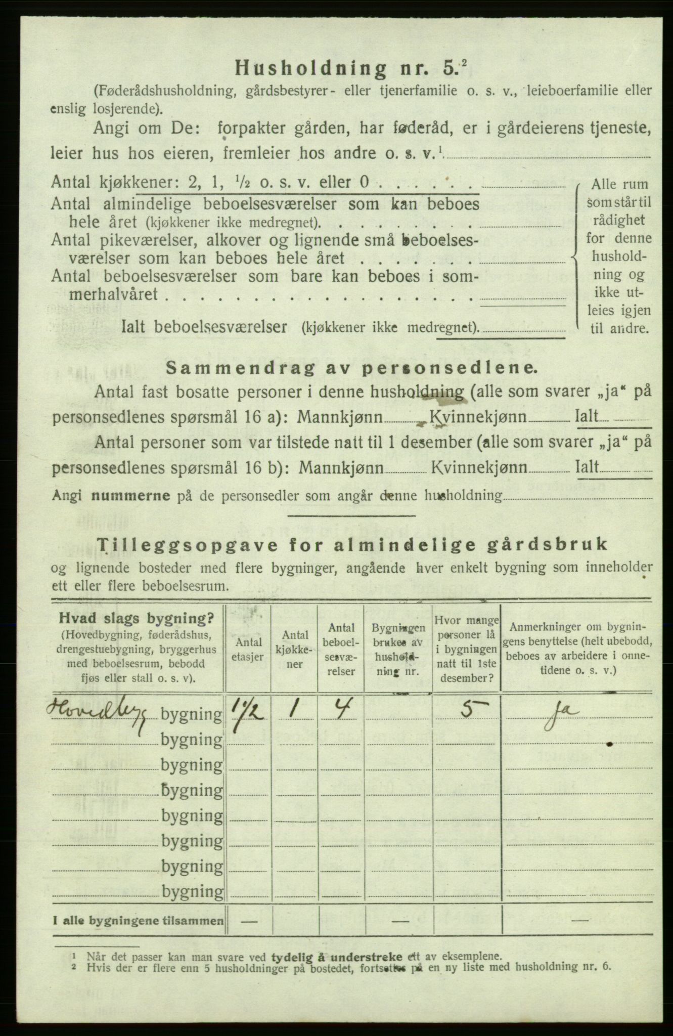 SAB, 1920 census for Kvinnherad, 1920, p. 1053