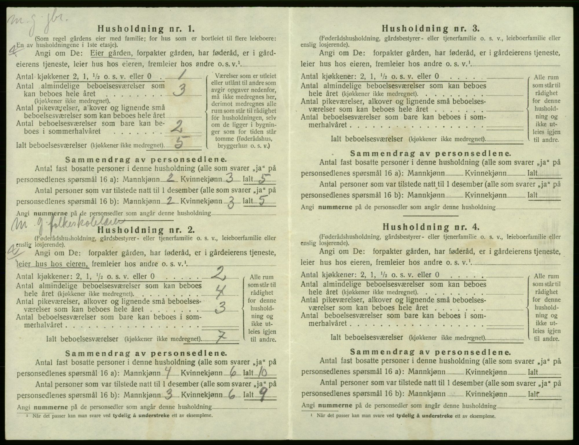 SAB, 1920 census for Moster, 1920, p. 456