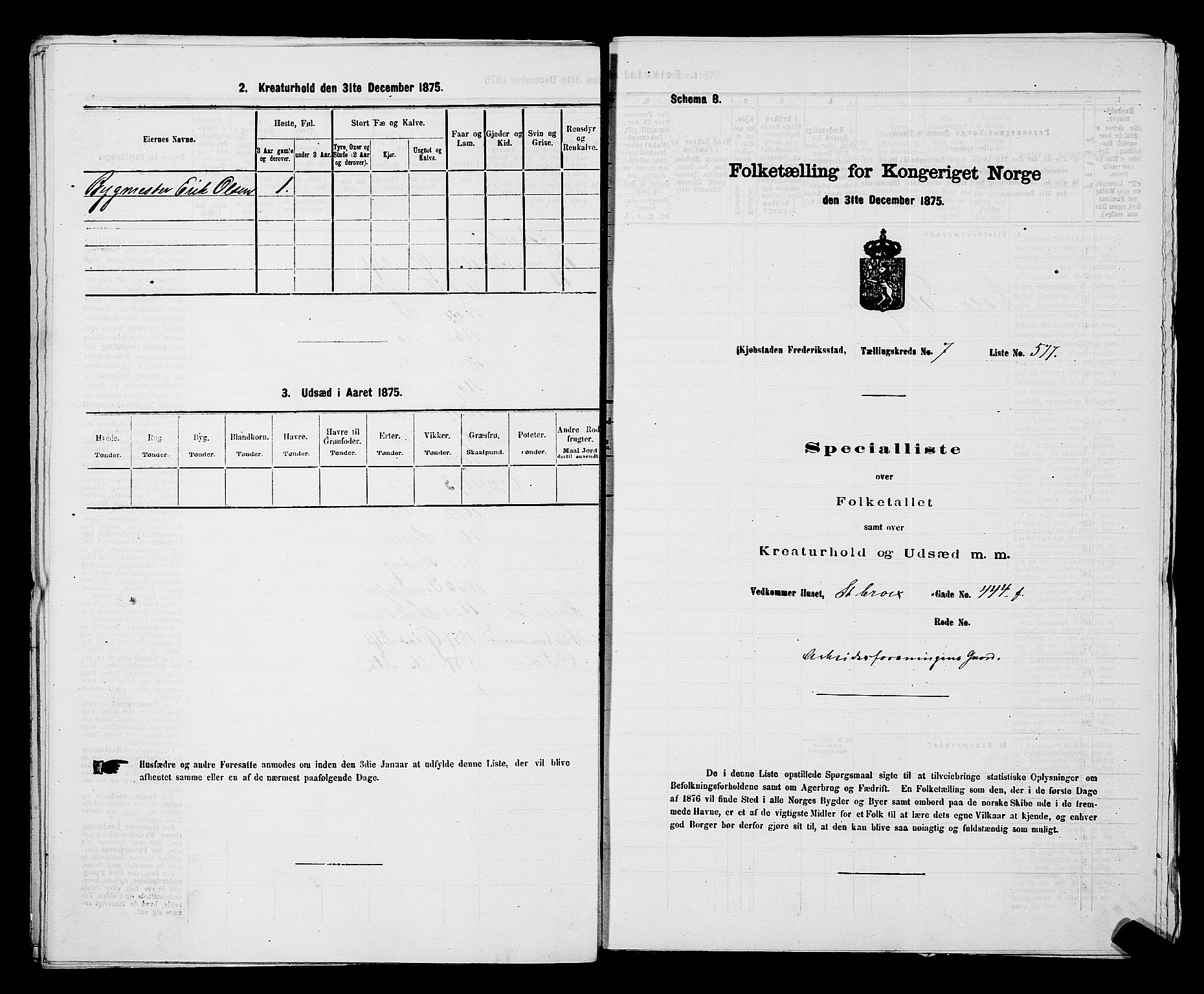 RA, 1875 census for 0103B Fredrikstad/Fredrikstad, 1875, p. 1319