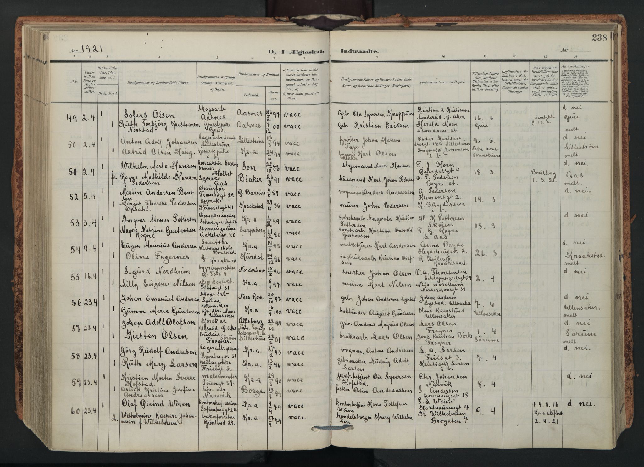 Grønland prestekontor Kirkebøker, AV/SAO-A-10848/F/Fa/L0017: Parish register (official) no. 17, 1906-1934, p. 238