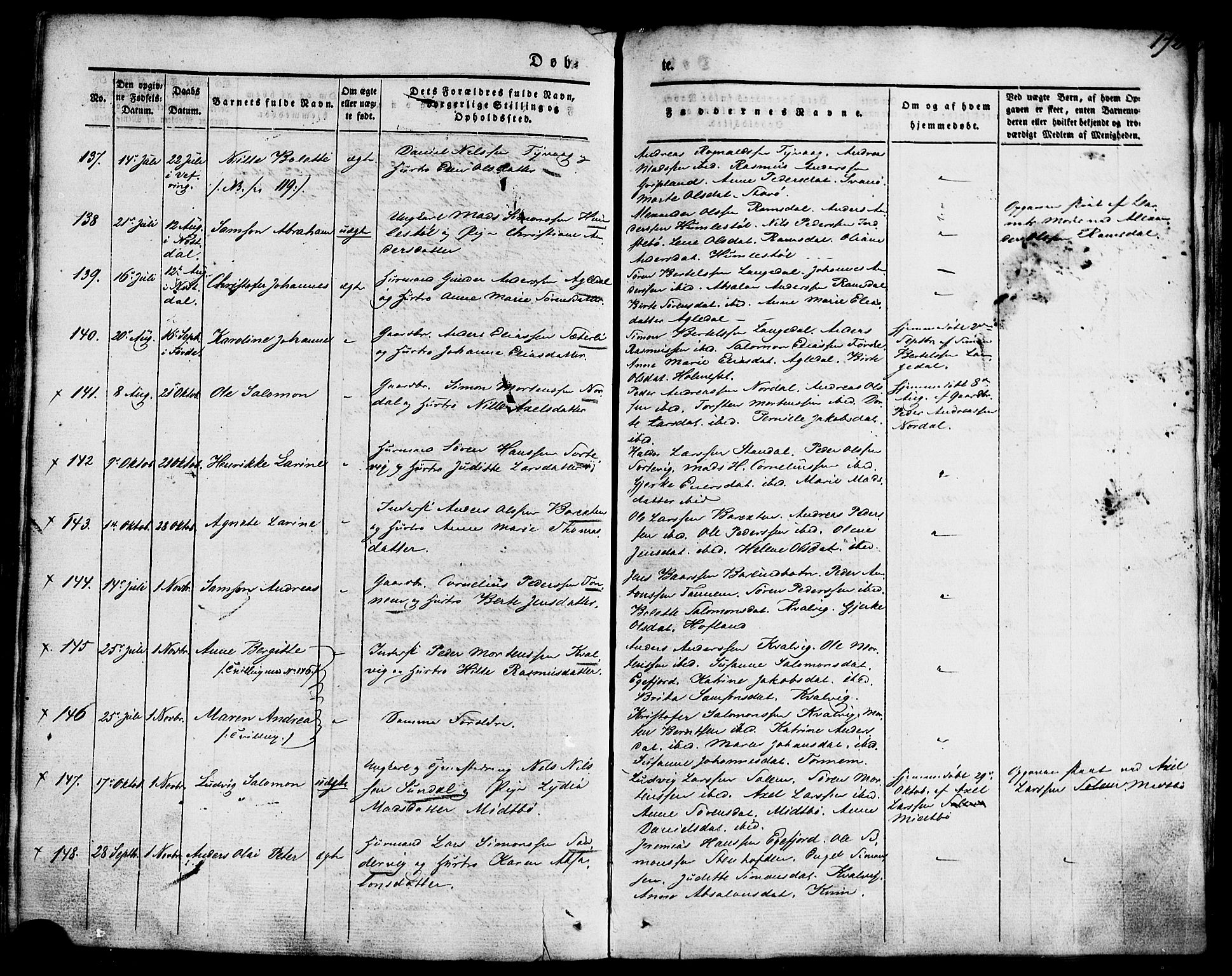 Kinn sokneprestembete, AV/SAB-A-80801/H/Haa/Haaa/L0005: Parish register (official) no. A 5, 1841-1857, p. 172