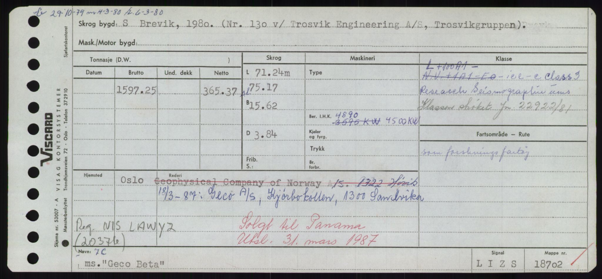 Sjøfartsdirektoratet med forløpere, Skipsmålingen, RA/S-1627/H/Hd/L0012: Fartøy, G-Glø, p. 137