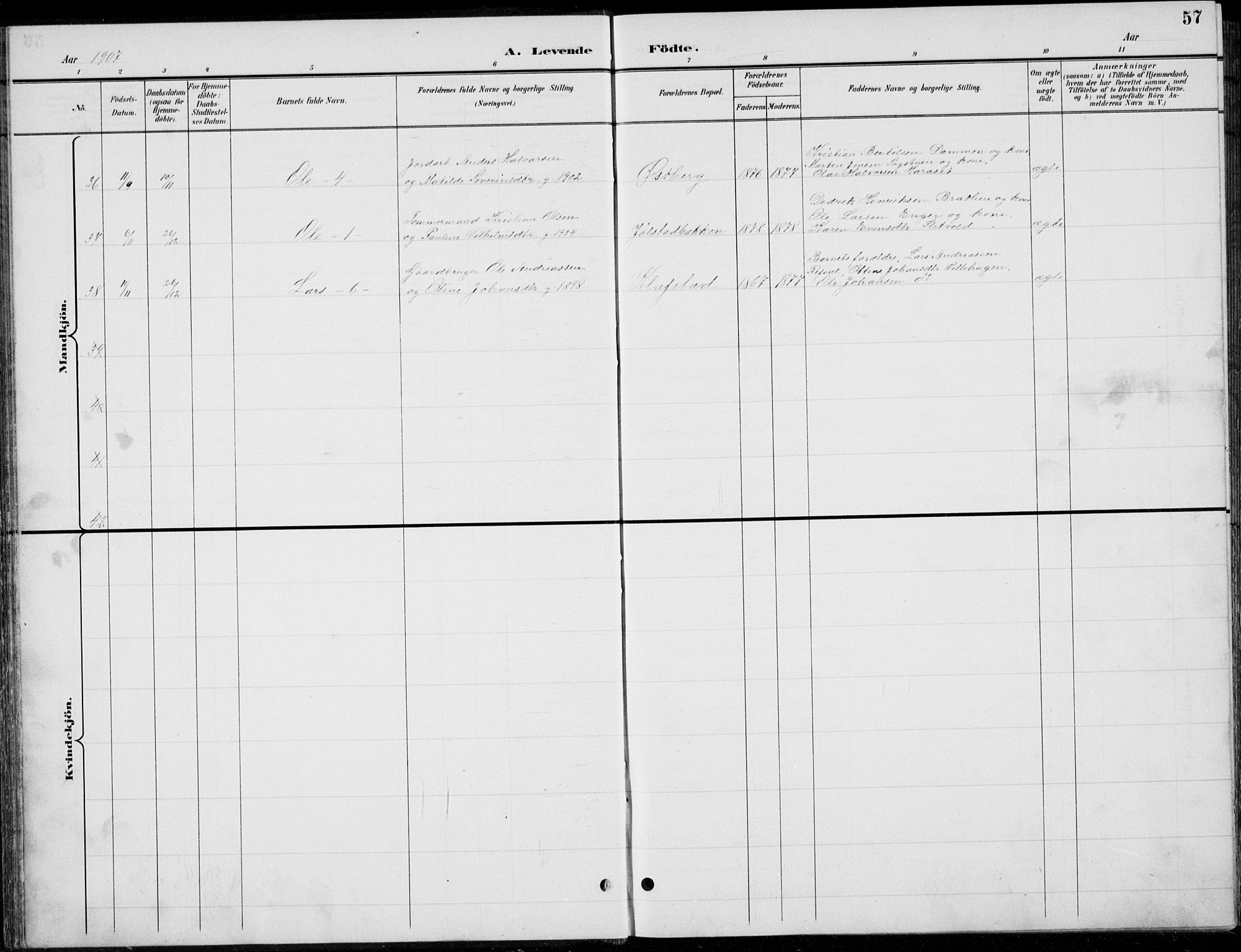 Romedal prestekontor, AV/SAH-PREST-004/L/L0013: Parish register (copy) no. 13, 1896-1937, p. 57