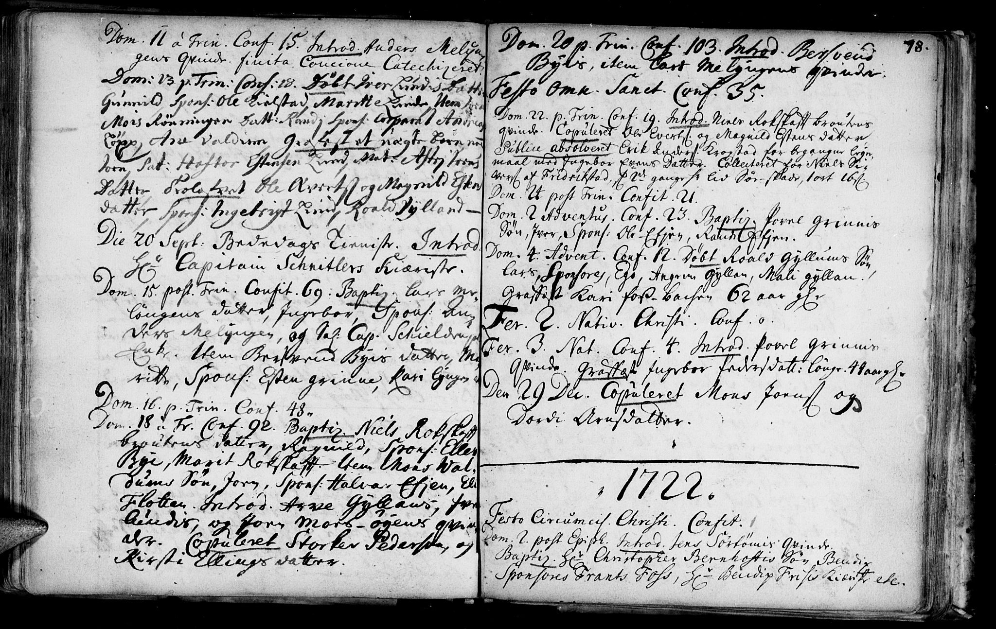 Ministerialprotokoller, klokkerbøker og fødselsregistre - Sør-Trøndelag, SAT/A-1456/692/L1101: Parish register (official) no. 692A01, 1690-1746, p. 78
