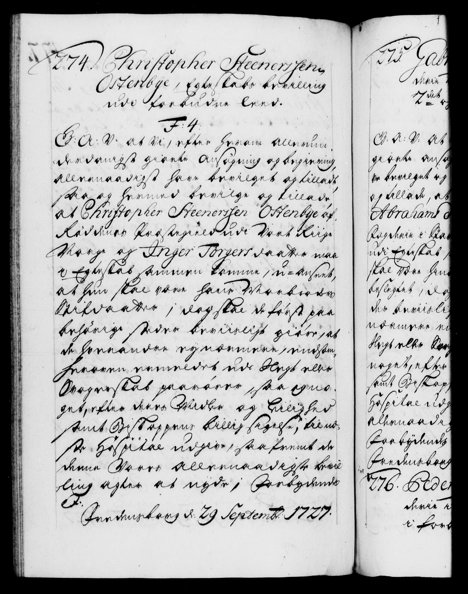 Danske Kanselli 1572-1799, AV/RA-EA-3023/F/Fc/Fca/Fcaa/L0025: Norske registre, 1726-1728, p. 477b