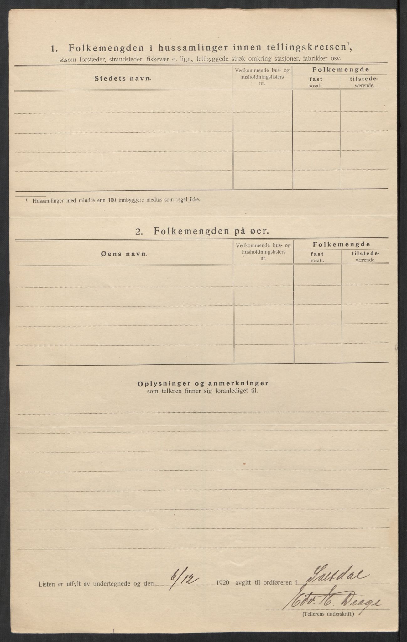 SAT, 1920 census for Saltdal, 1920, p. 43