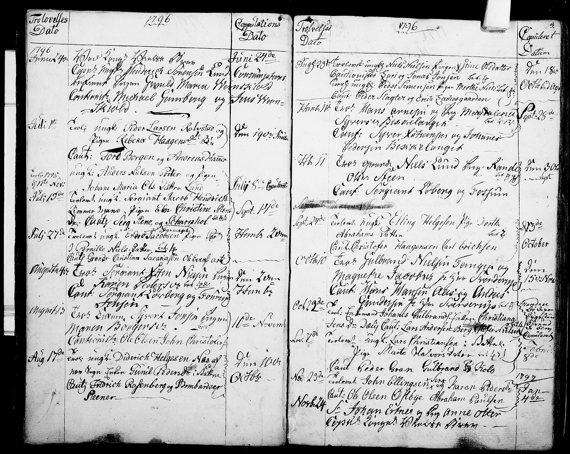 Garnisonsmenigheten Kirkebøker, SAO/A-10846/G/Ga/L0001: Parish register (copy) no. 1, 1796-1814, p. 2-3