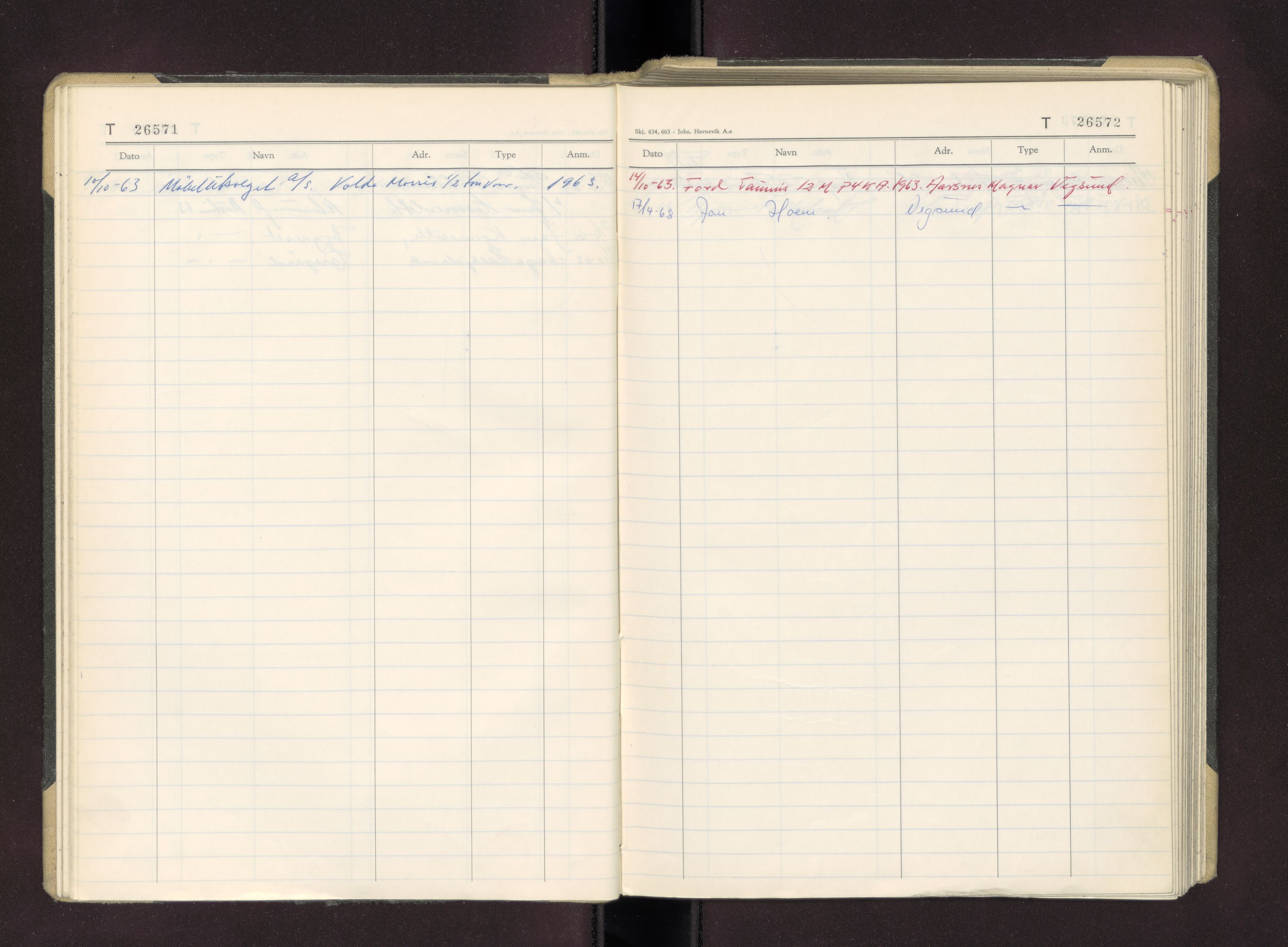 Møre og Romsdal vegkontor - Ålesund trafikkstasjon, AV/SAT-A-4099/F/Fc/L0026: Bilregister; T 26500 - T 26999, 1960-1970