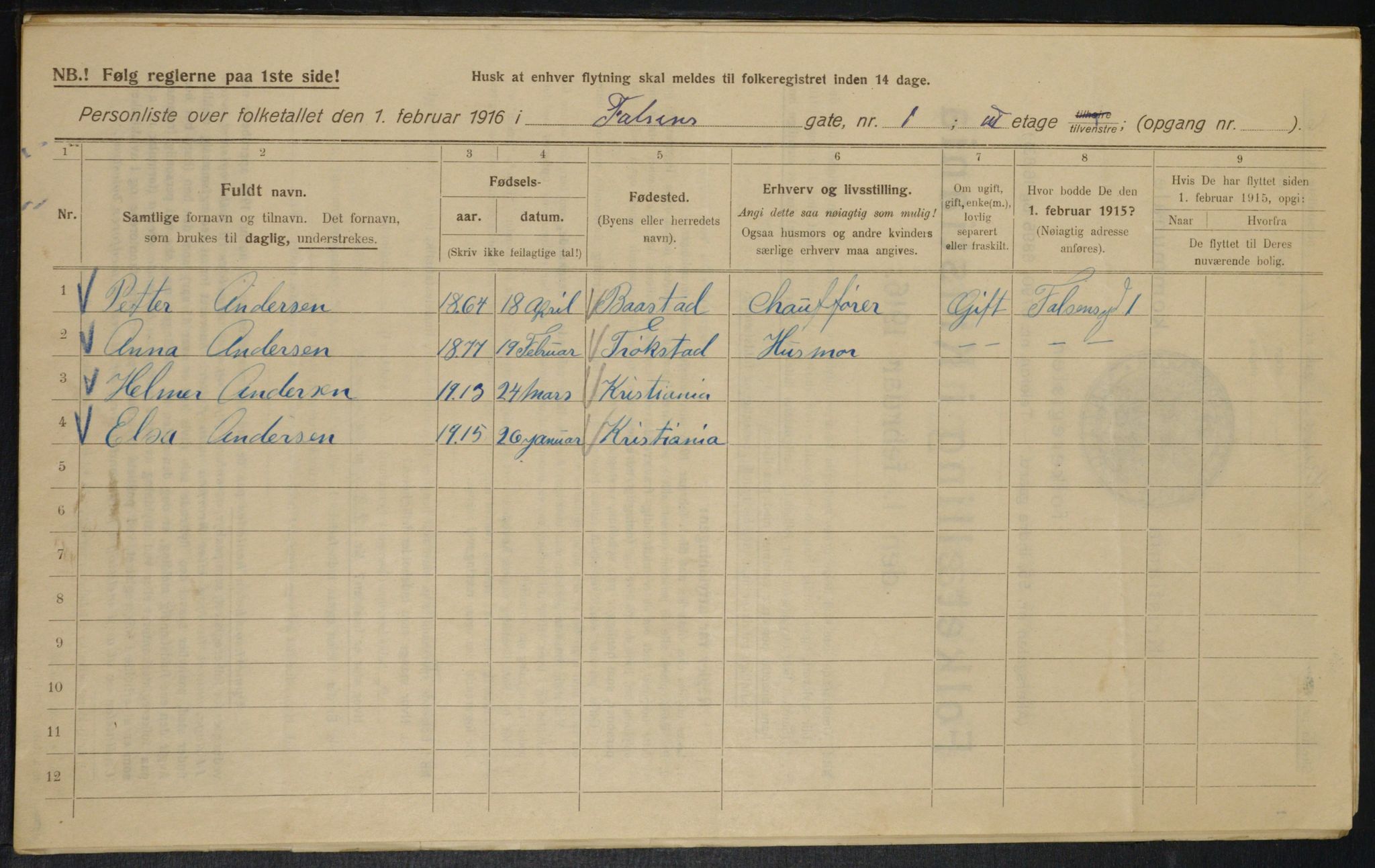 OBA, Municipal Census 1916 for Kristiania, 1916, p. 23642