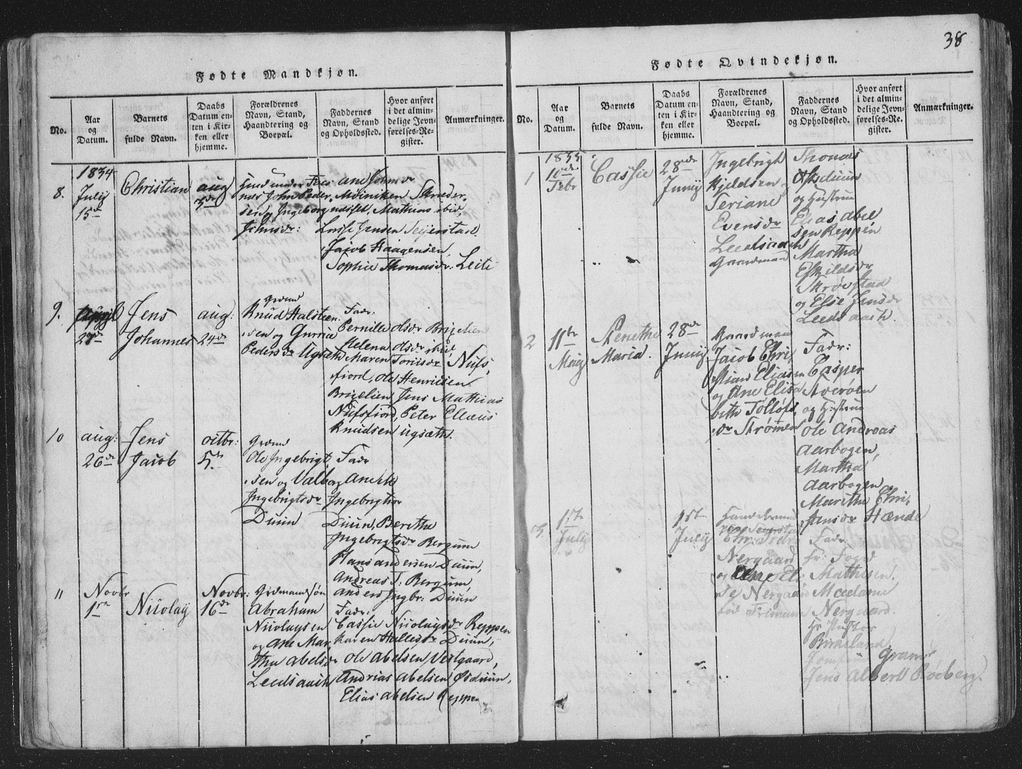 Ministerialprotokoller, klokkerbøker og fødselsregistre - Nord-Trøndelag, SAT/A-1458/773/L0613: Parish register (official) no. 773A04, 1815-1845, p. 38