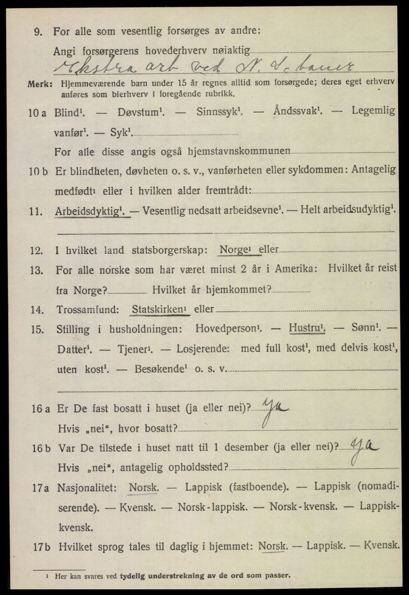 SAT, 1920 census for Egge, 1920, p. 1067