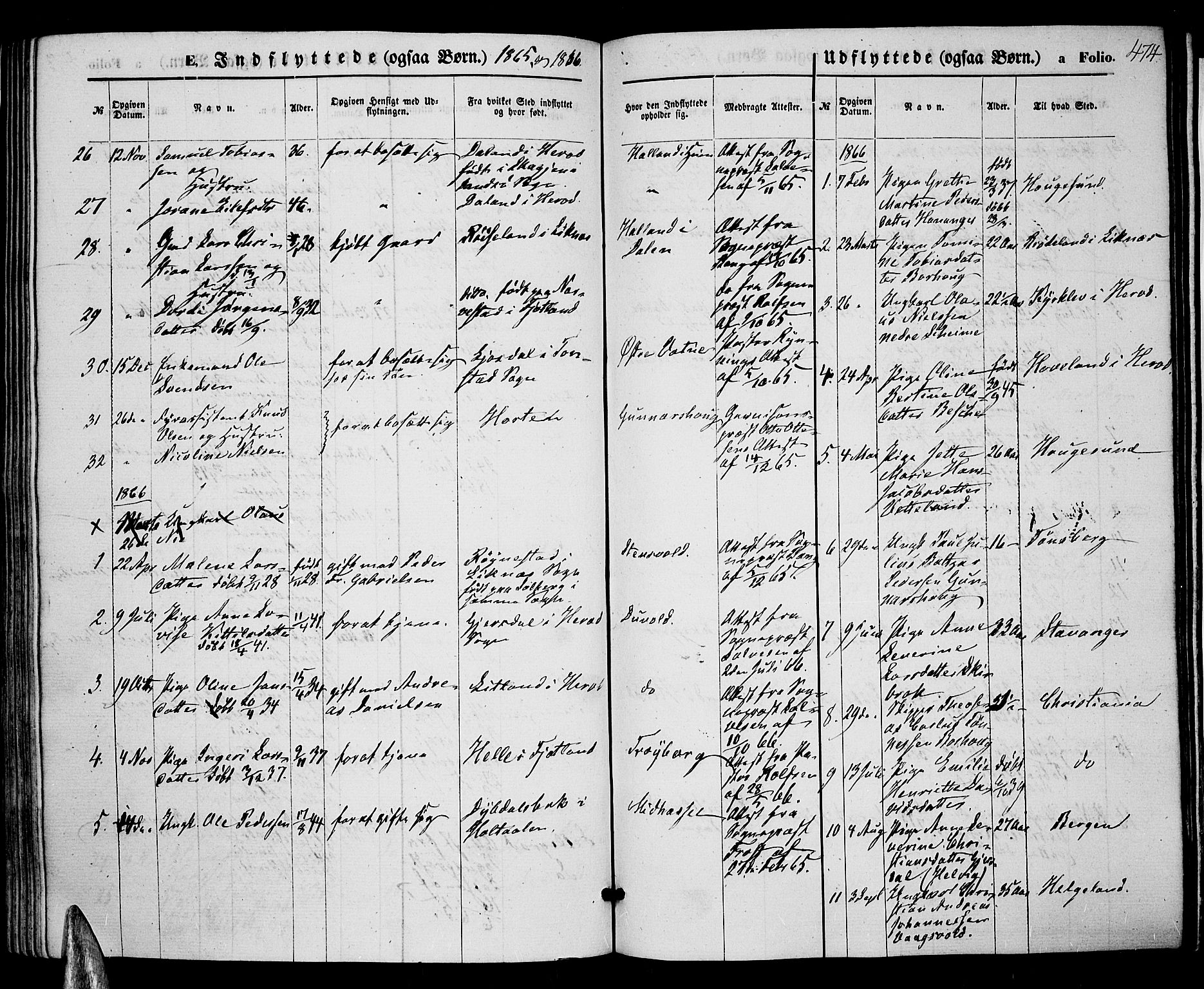 Lista sokneprestkontor, AV/SAK-1111-0027/F/Fb/L0003: Parish register (copy) no. B 3, 1862-1877, p. 474