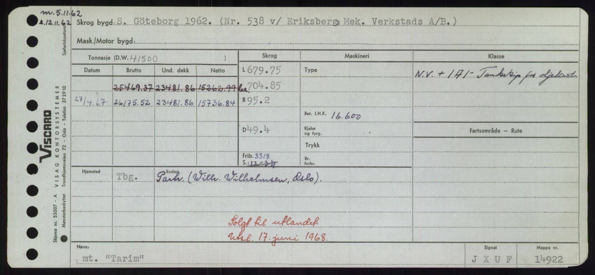 Sjøfartsdirektoratet med forløpere, Skipsmålingen, RA/S-1627/H/Hd/L0038: Fartøy, T-Th, p. 235