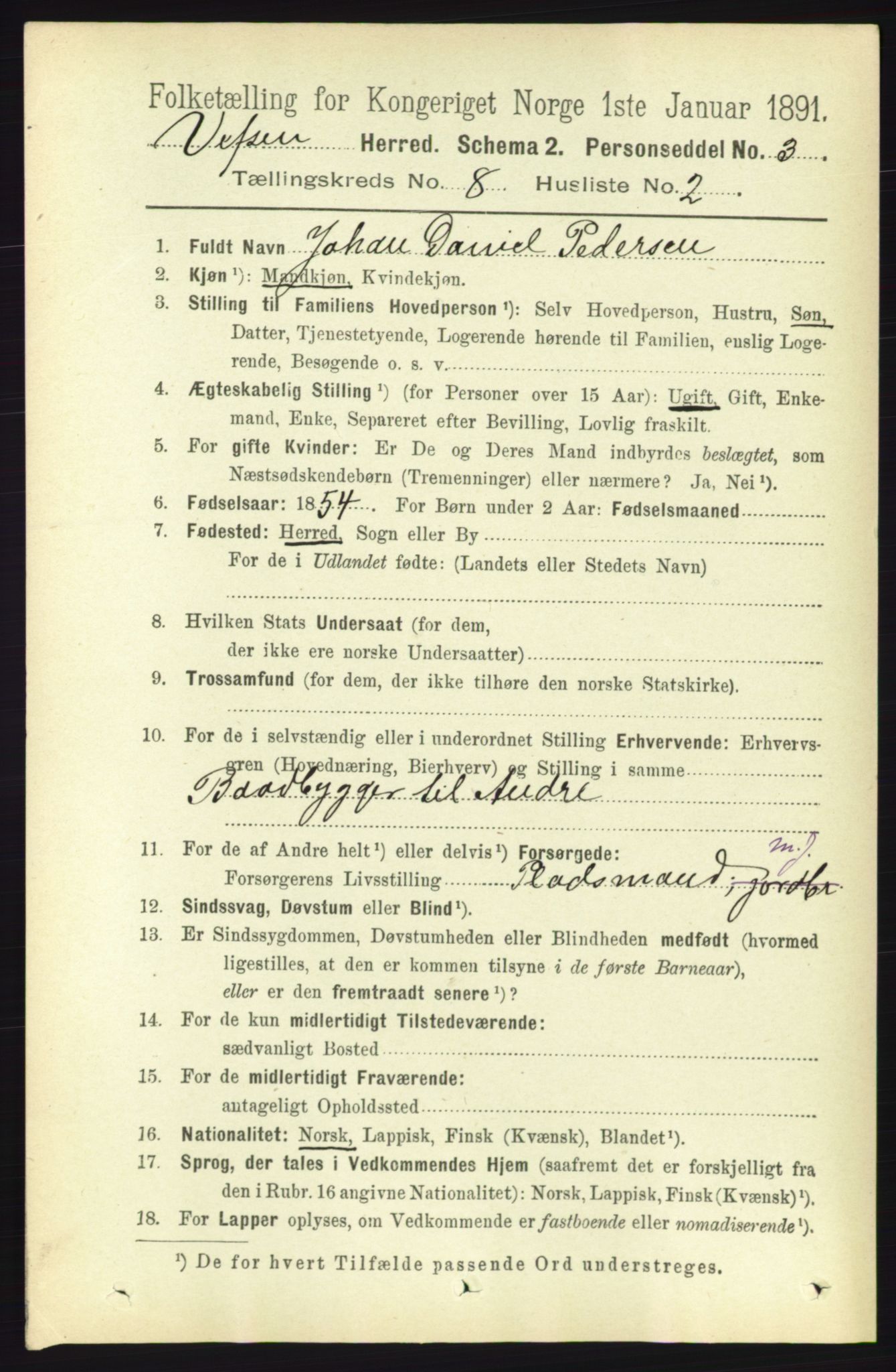 RA, 1891 census for 1824 Vefsn, 1891, p. 4247