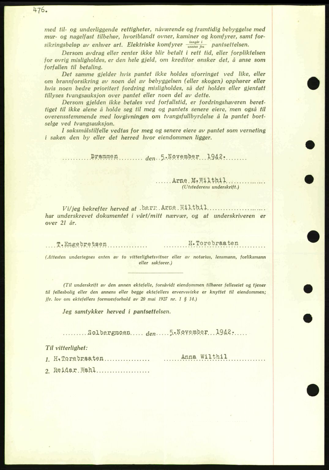 Eiker, Modum og Sigdal sorenskriveri, SAKO/A-123/G/Ga/Gab/L0047: Mortgage book no. A17, 1942-1943, Diary no: : 2586/1942