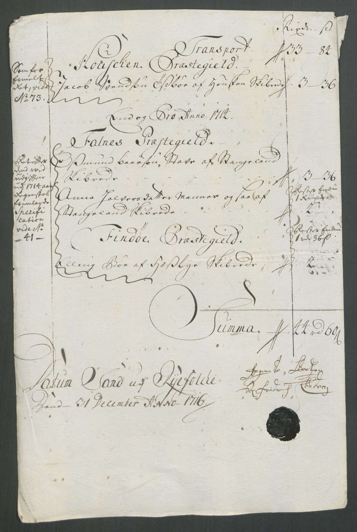 Rentekammeret inntil 1814, Reviderte regnskaper, Fogderegnskap, AV/RA-EA-4092/R47/L2869: Fogderegnskap Ryfylke, 1716, p. 283