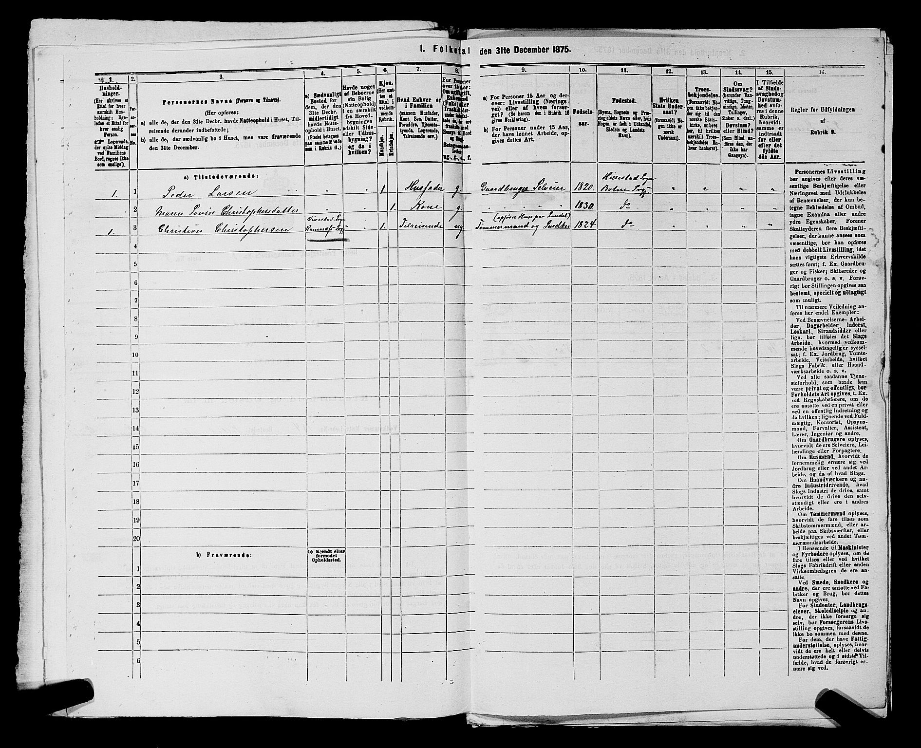 SAKO, 1875 census for 0715P Botne, 1875, p. 639