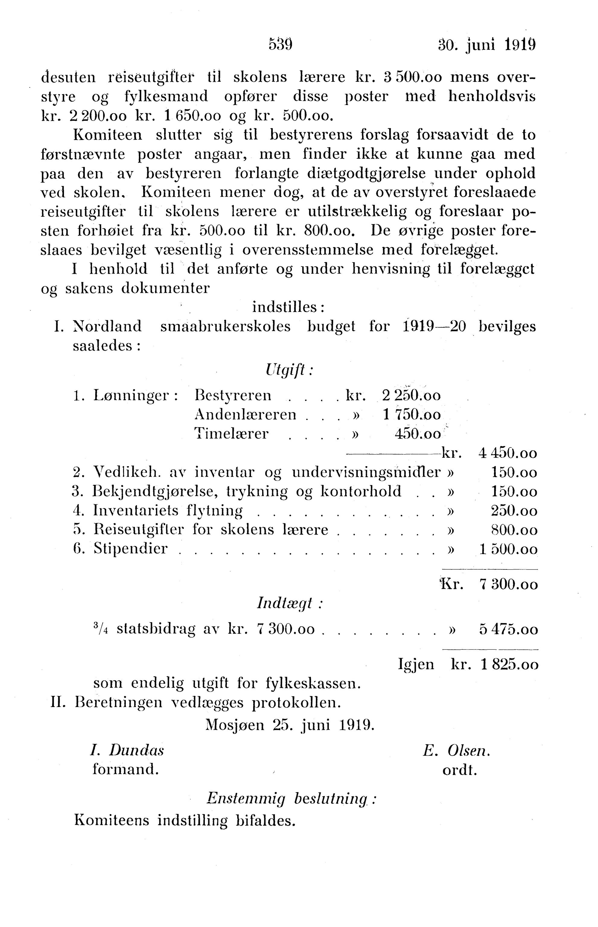 Nordland Fylkeskommune. Fylkestinget, AIN/NFK-17/176/A/Ac/L0042: Fylkestingsforhandlinger 1919, 1919