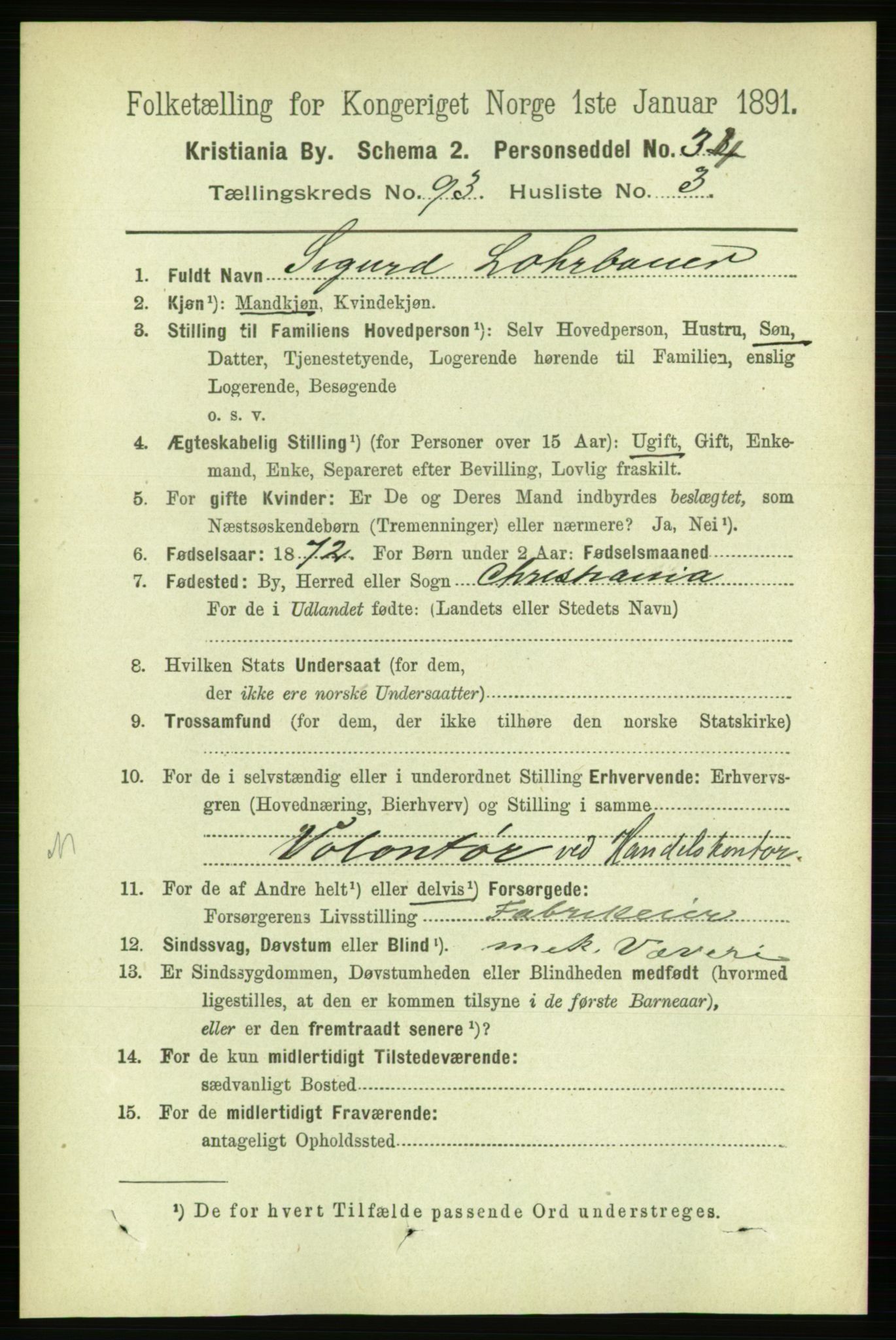 RA, 1891 census for 0301 Kristiania, 1891, p. 45590