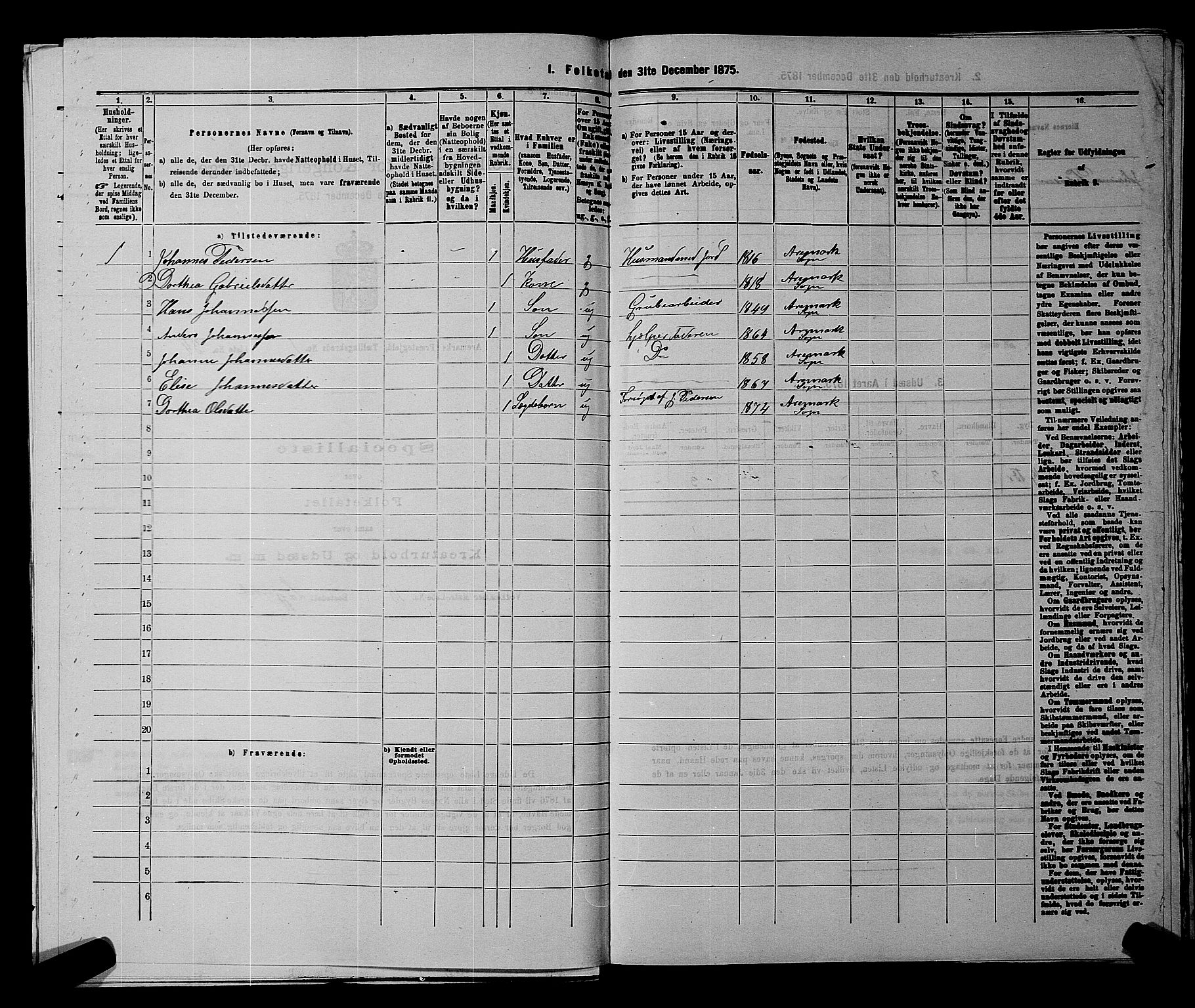 RA, 1875 census for 0118P Aremark, 1875, p. 178