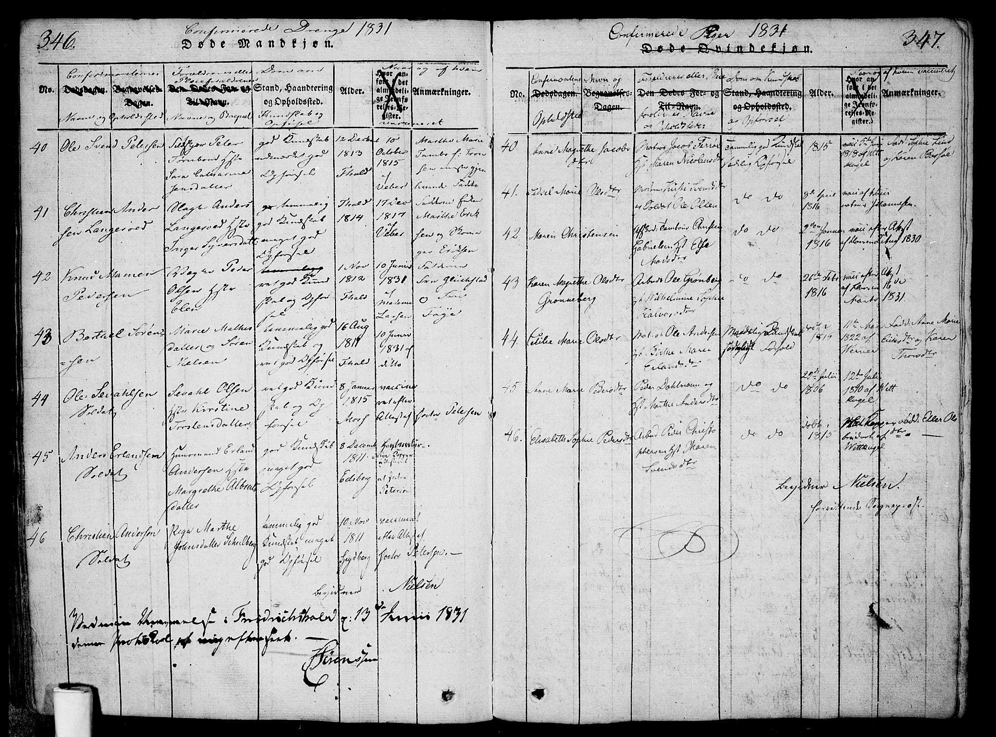 Halden prestekontor Kirkebøker, AV/SAO-A-10909/F/Fa/L0003: Parish register (official) no. I 3, 1815-1834, p. 346-347