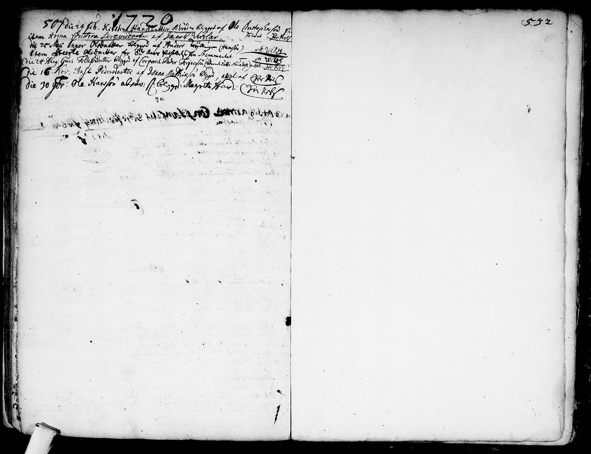 Kongsberg kirkebøker, SAKO/A-22/F/Fa/L0001: Parish register (official) no. I 1, 1696-1720, p. 507-532