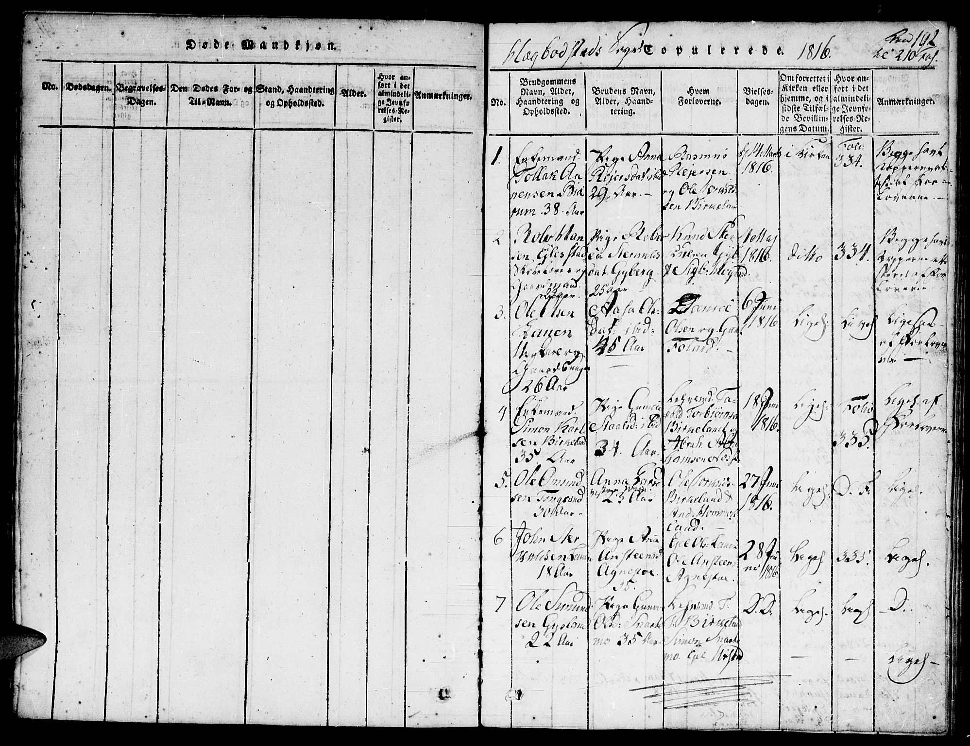 Hægebostad sokneprestkontor, AV/SAK-1111-0024/F/Fa/Faa/L0002: Parish register (official) no. A 2 /1, 1816-1825, p. 192