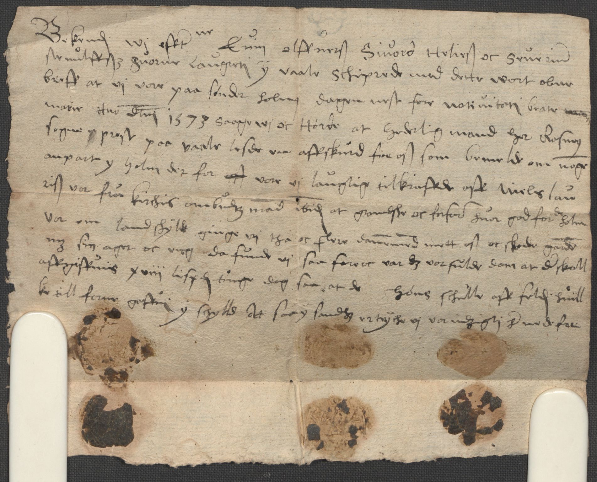 Riksarkivets diplomsamling, AV/RA-EA-5965/F15/L0022: Prestearkiv - Vestfold, 1573-1670, p. 15