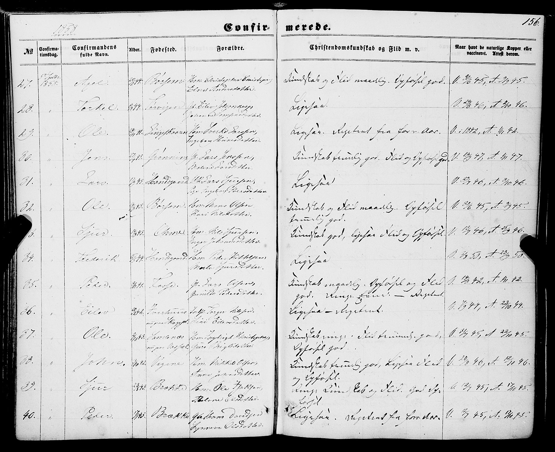 Strandebarm sokneprestembete, AV/SAB-A-78401/H/Haa: Parish register (official) no. A 8, 1858-1872, p. 156