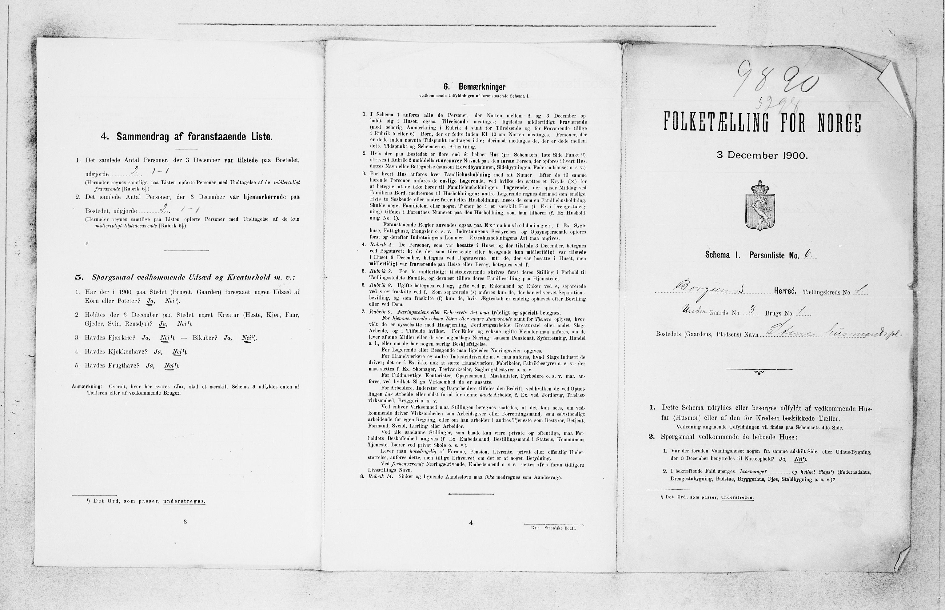 SAB, 1900 census for Borgund, 1900, p. 12