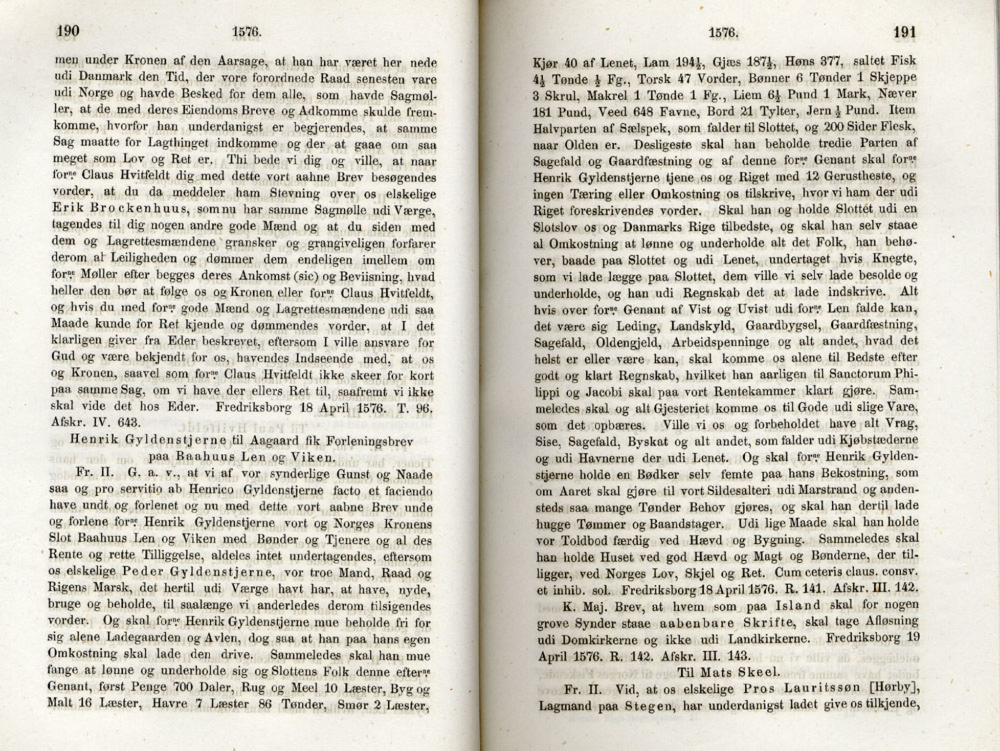 Publikasjoner utgitt av Det Norske Historiske Kildeskriftfond, PUBL/-/-/-: Norske Rigs-Registranter, bind 2, 1572-1588, p. 190-191