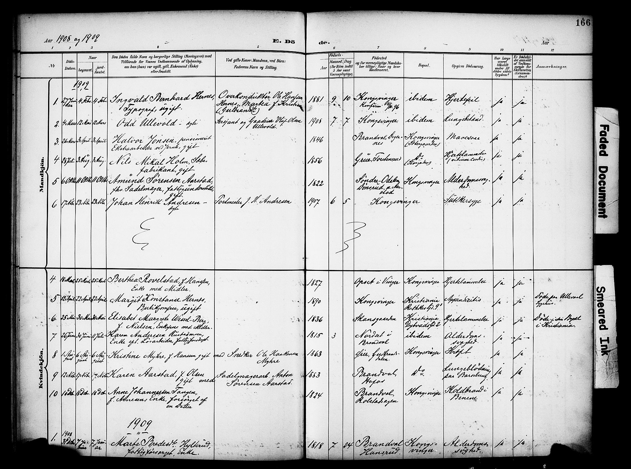 Vinger prestekontor, AV/SAH-PREST-024/H/Ha/Haa/L0016: Parish register (official) no. 16, 1898-1920, p. 166