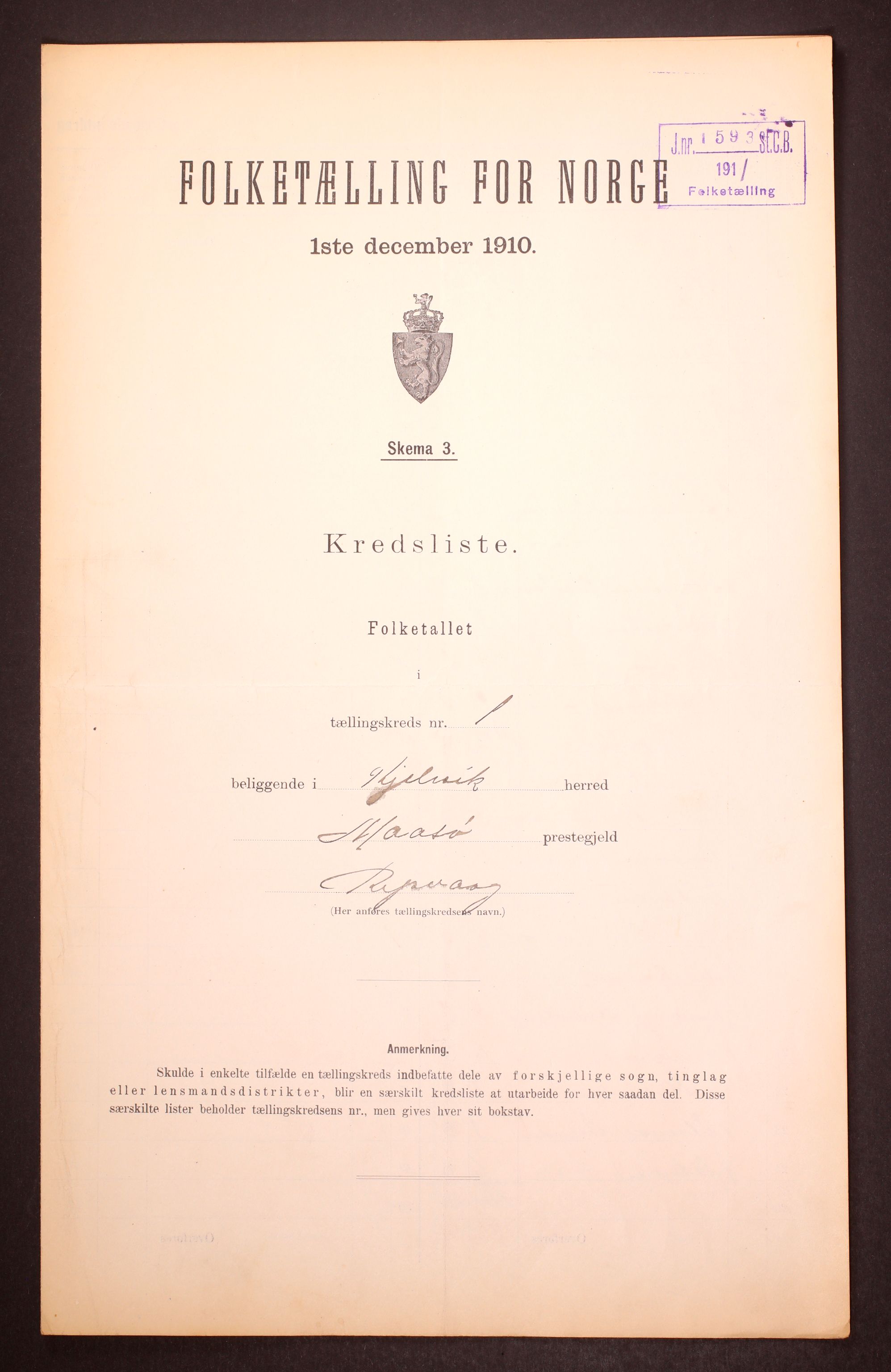 RA, 1910 census for Kjelvik, 1910, p. 4