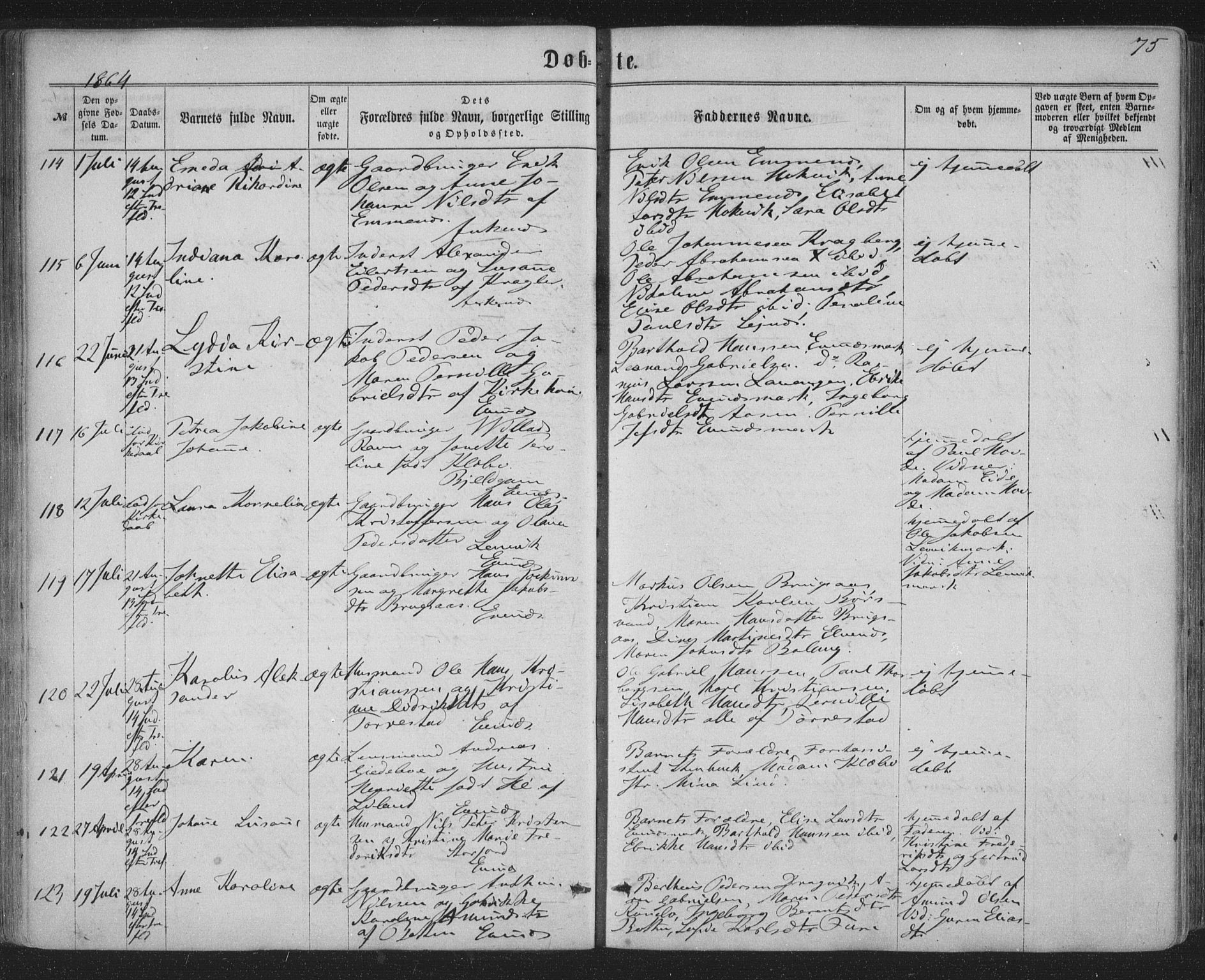 Ministerialprotokoller, klokkerbøker og fødselsregistre - Nordland, SAT/A-1459/863/L0896: Parish register (official) no. 863A08, 1861-1871, p. 75