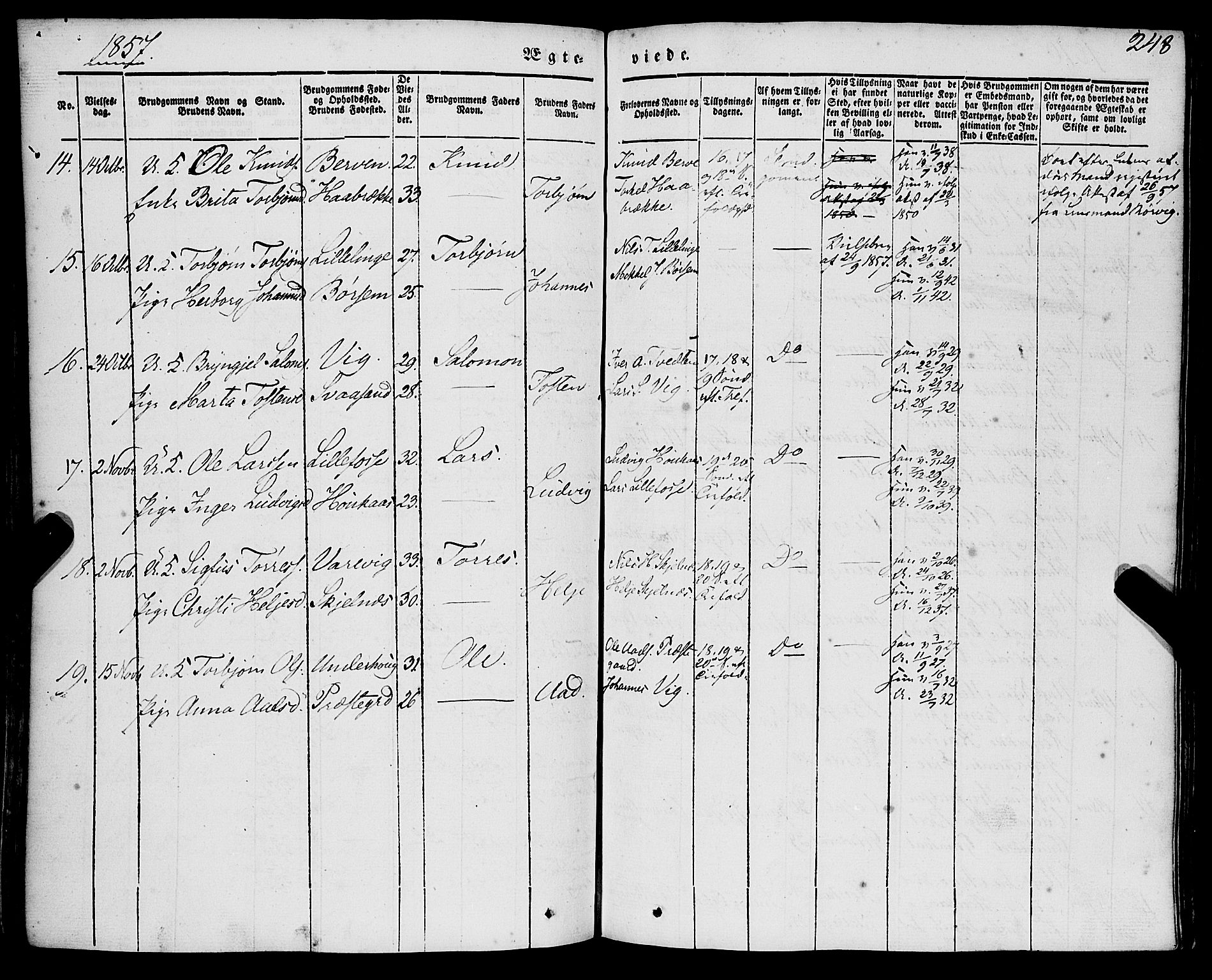 Strandebarm sokneprestembete, SAB/A-78401/H/Haa: Parish register (official) no. A 7, 1844-1872, p. 248