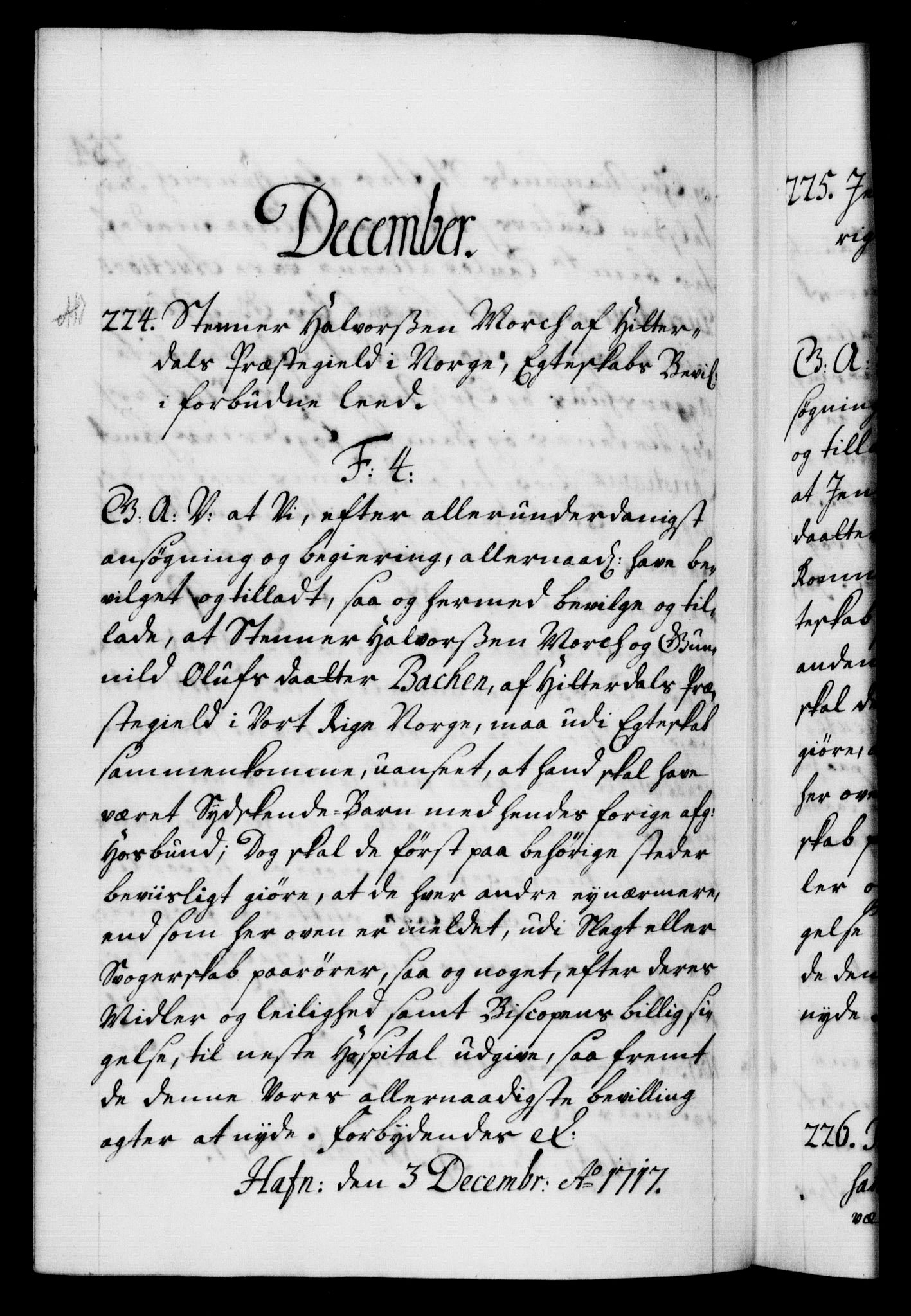 Danske Kanselli 1572-1799, AV/RA-EA-3023/F/Fc/Fca/Fcaa/L0022: Norske registre, 1716-1719, p. 254b