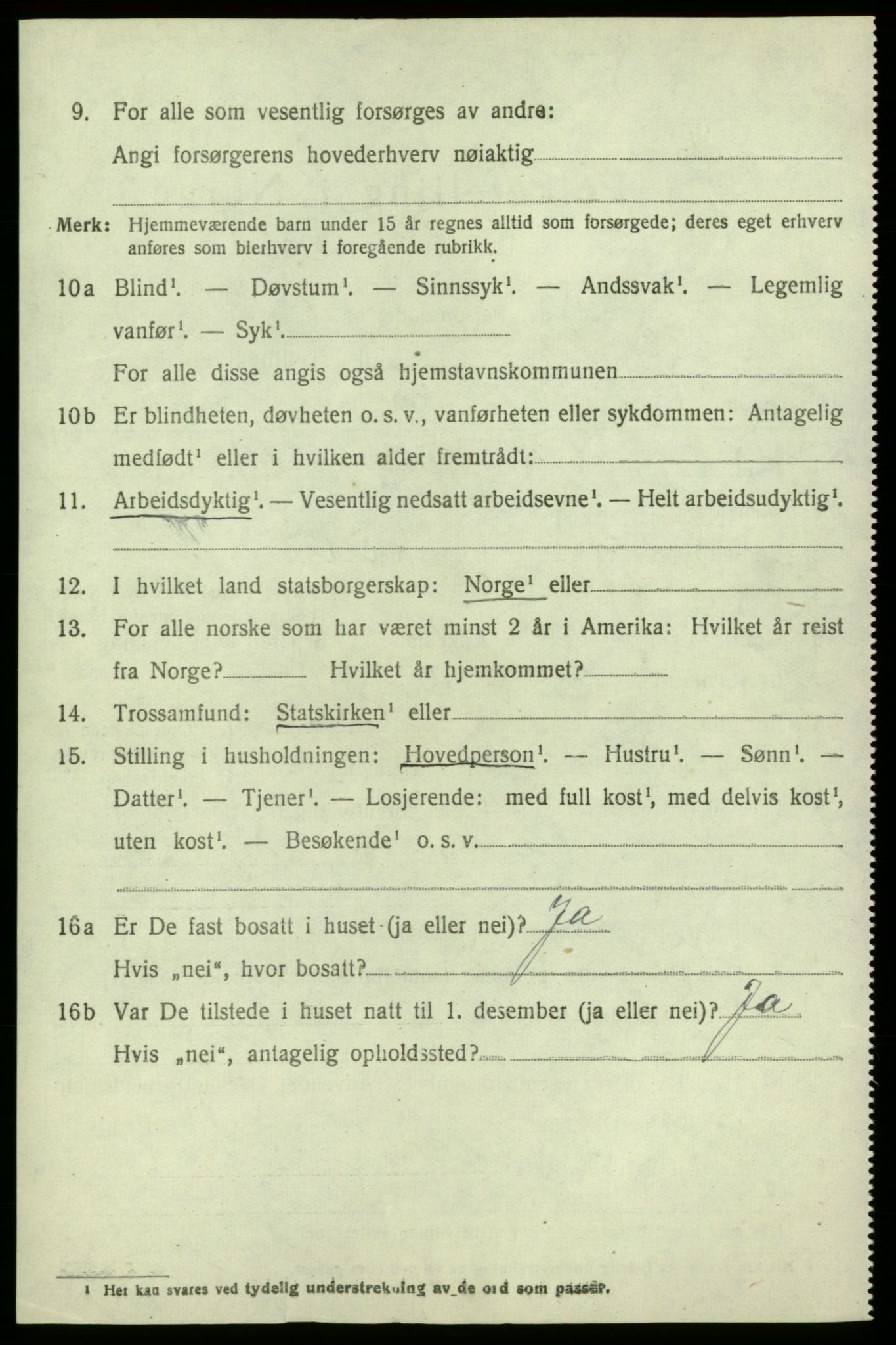 SAB, 1920 census for Jondal, 1920, p. 951