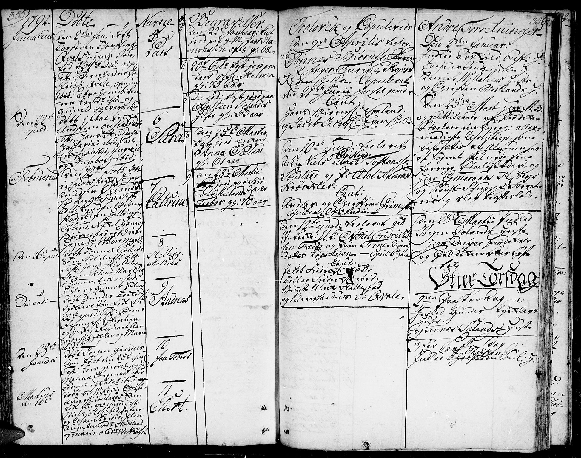 Herad sokneprestkontor, AV/SAK-1111-0018/F/Fa/Faa/L0001: Parish register (official) no. A 1 /1, 1768-1799, p. 355-356