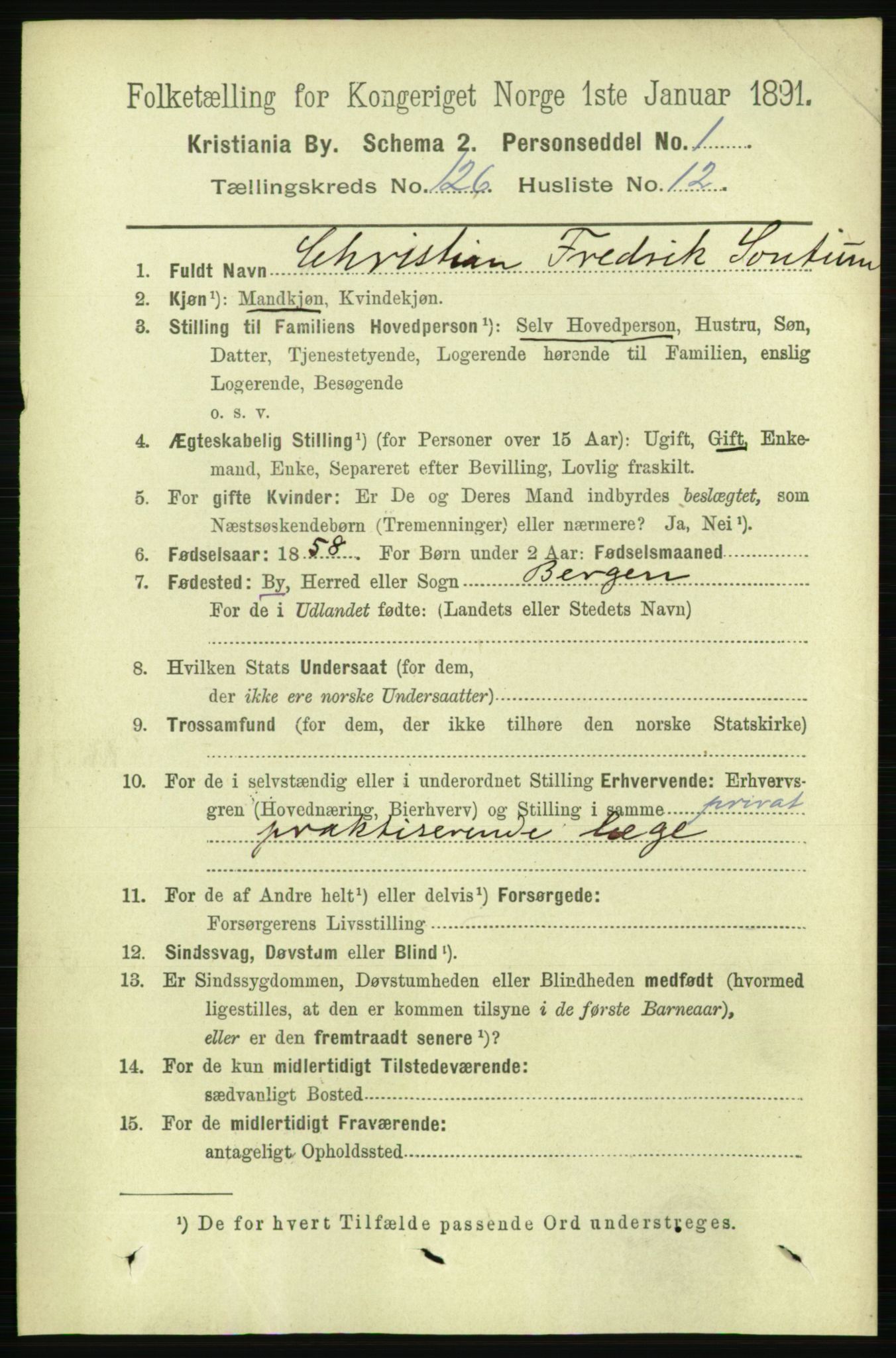 RA, 1891 census for 0301 Kristiania, 1891, p. 67554