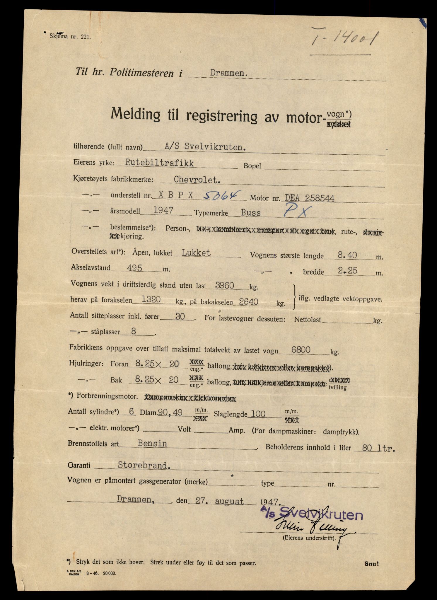 Møre og Romsdal vegkontor - Ålesund trafikkstasjon, AV/SAT-A-4099/F/Fe/L0042: Registreringskort for kjøretøy T 13906 - T 14079, 1927-1998, p. 1263