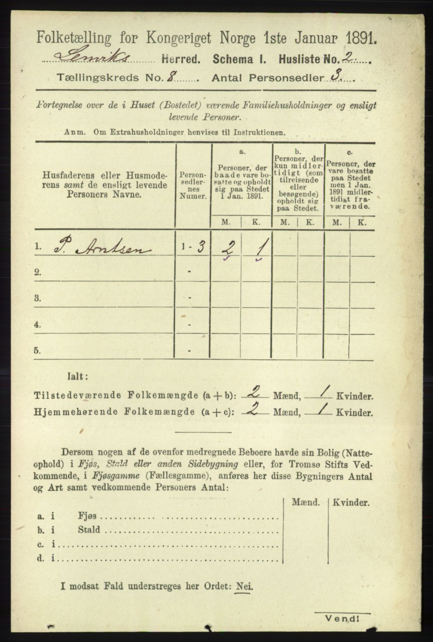 RA, 1891 census for 1931 Lenvik, 1891, p. 4311