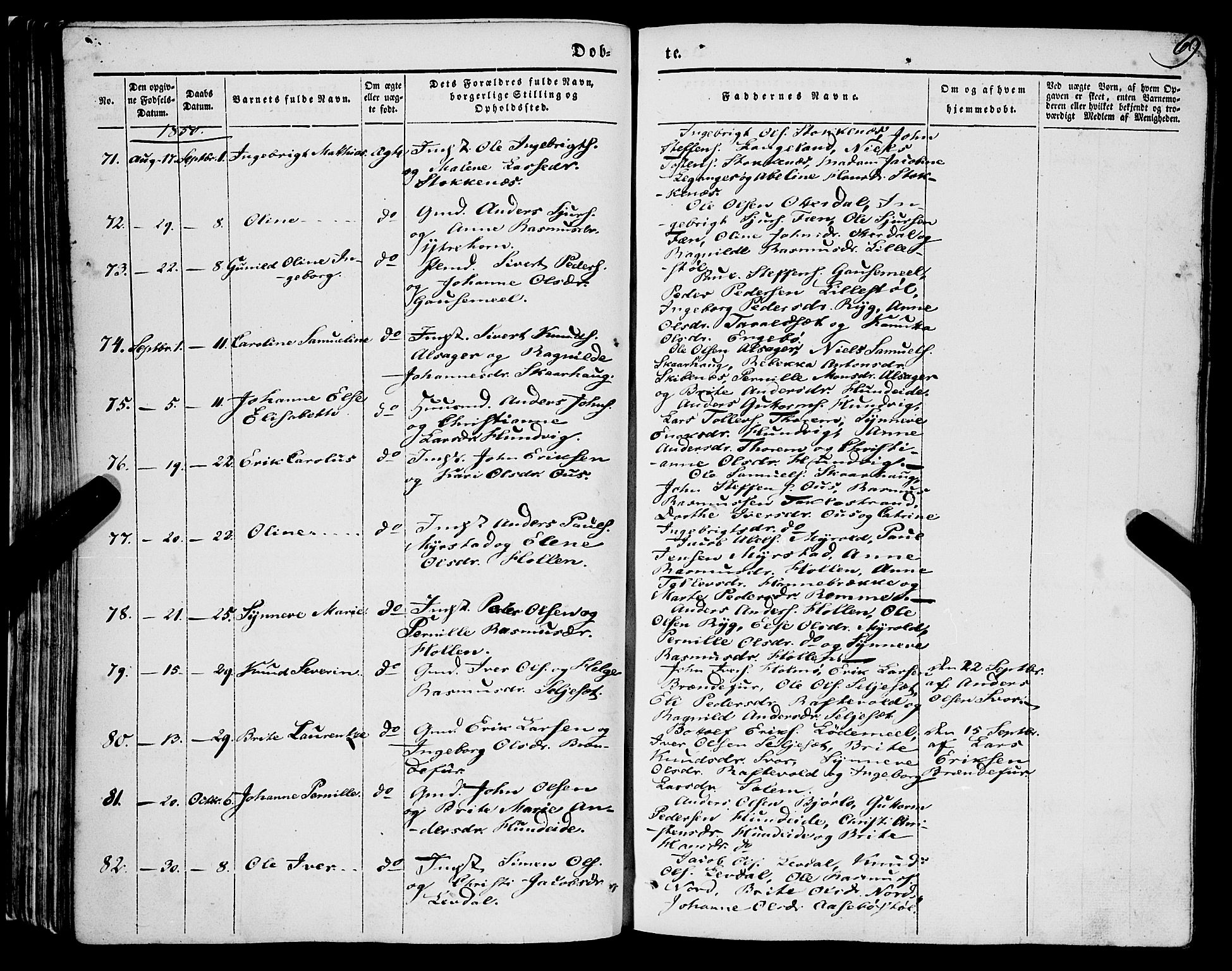 Eid sokneprestembete, AV/SAB-A-82301/H/Haa/Haaa/L0007: Parish register (official) no. A 7, 1844-1858, p. 69