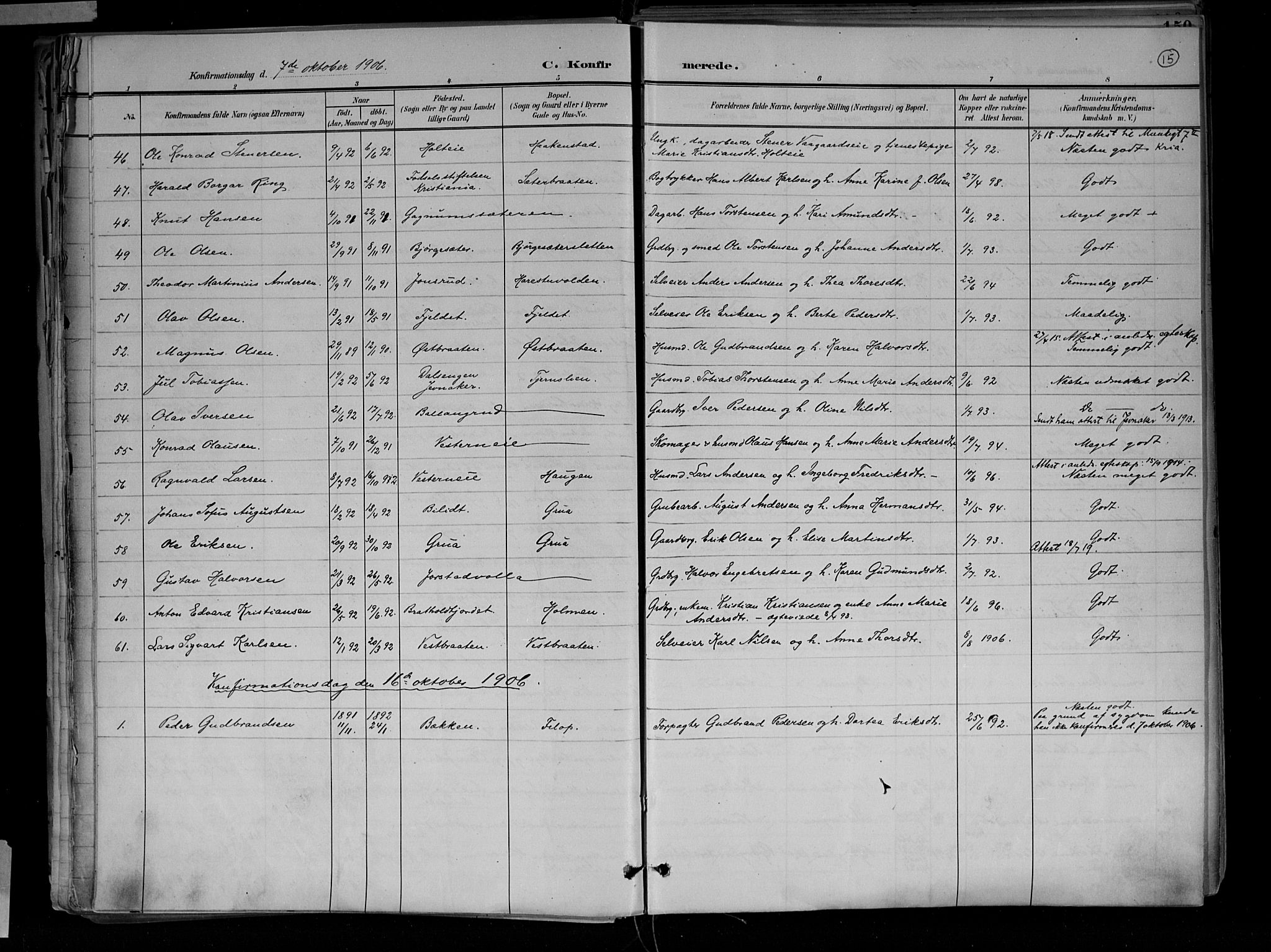 Jevnaker prestekontor, AV/SAH-PREST-116/H/Ha/Haa/L0010: Parish register (official) no. 10, 1891-1906, p. 15