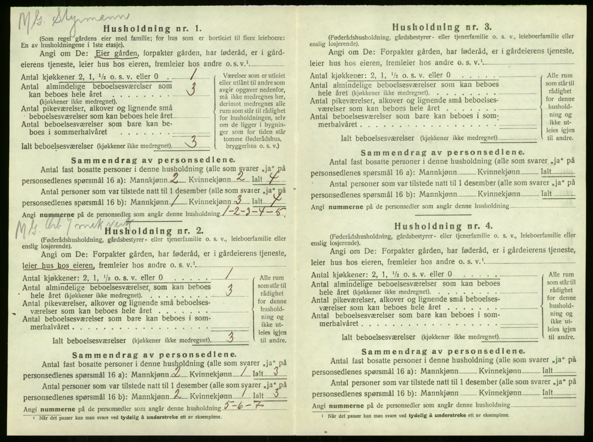 SAKO, 1920 census for Sandeherred, 1920, p. 3244