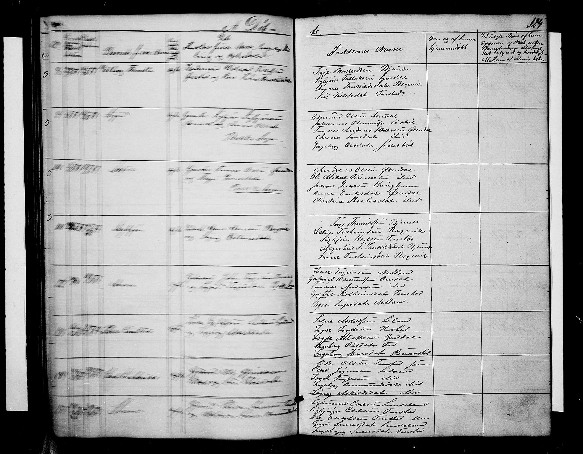 Sirdal sokneprestkontor, AV/SAK-1111-0036/F/Fb/Fbb/L0002: Parish register (copy) no. B 2, 1848-1878, p. 124