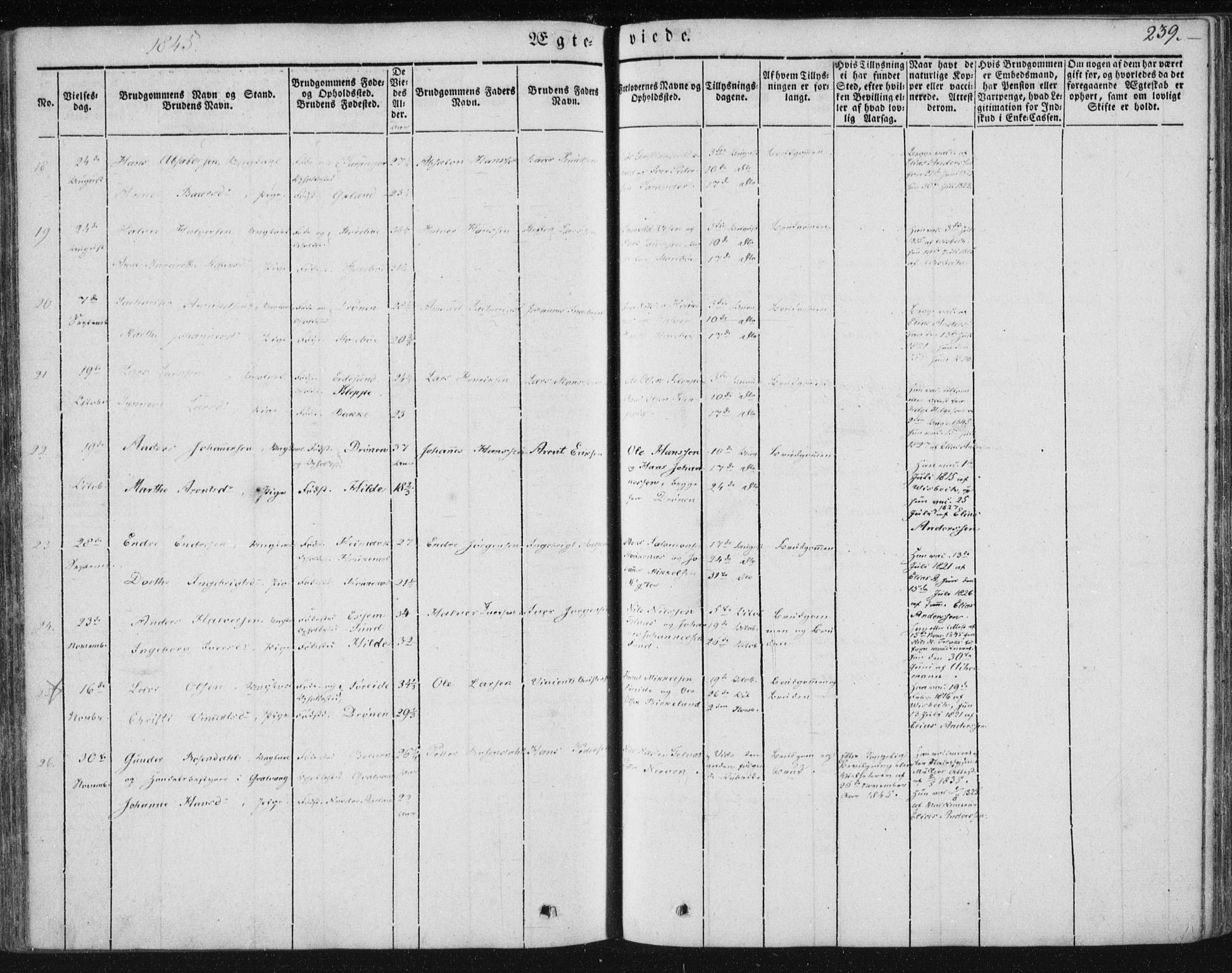 Sund sokneprestembete, SAB/A-99930: Parish register (official) no. A 13, 1835-1849, p. 239