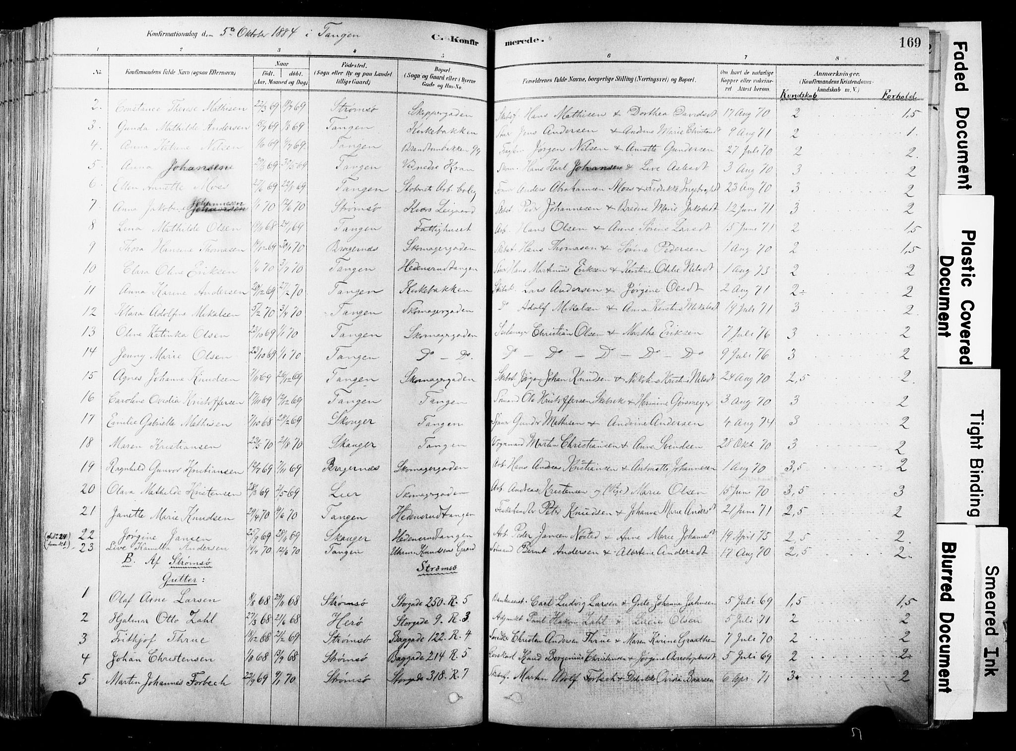 Strømsø kirkebøker, AV/SAKO-A-246/F/Fb/L0006: Parish register (official) no. II 6, 1879-1910, p. 169