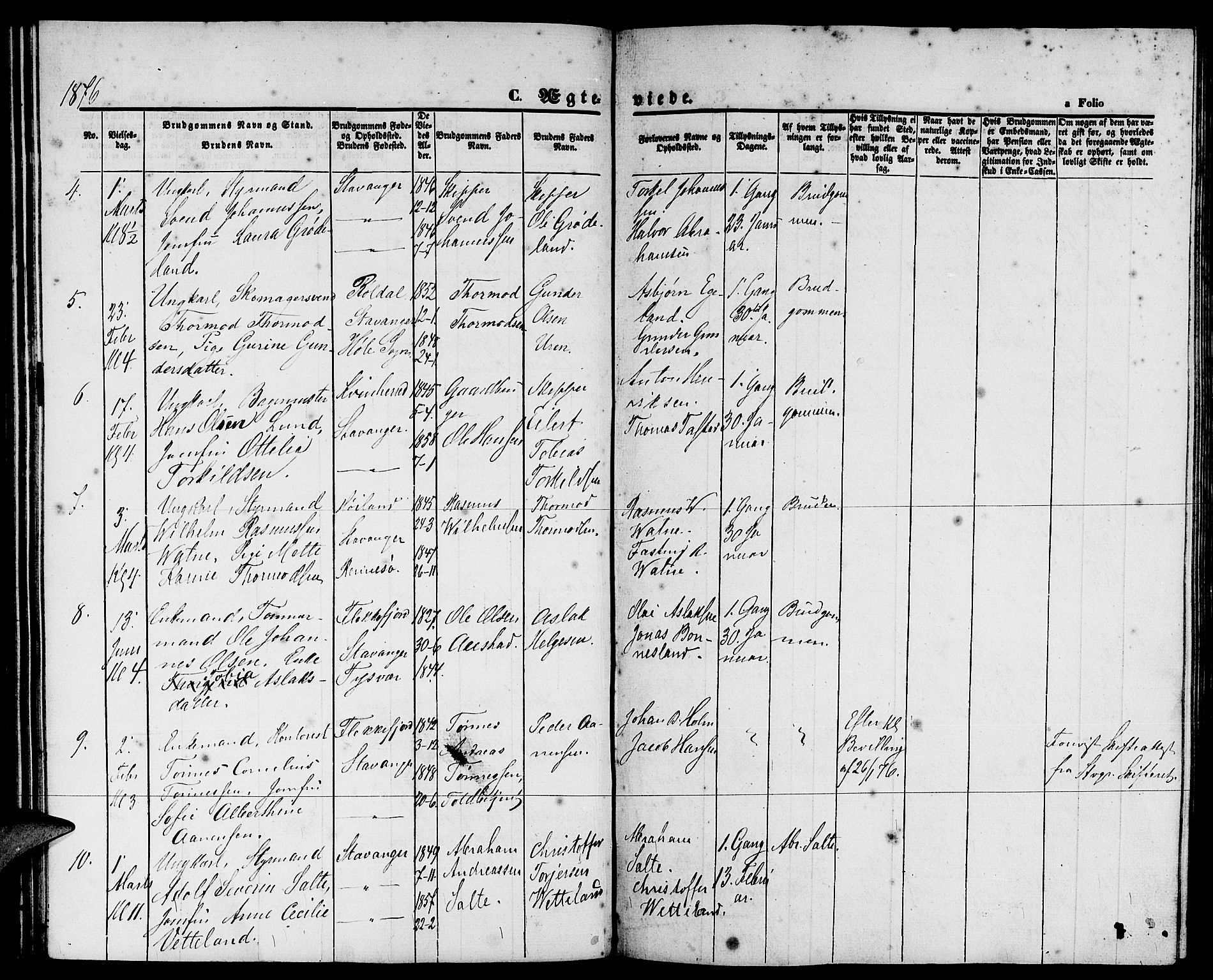 St. Petri sokneprestkontor, AV/SAST-A-101813/001/30/30BB/L0003: Parish register (copy) no. B 3, 1873-1885