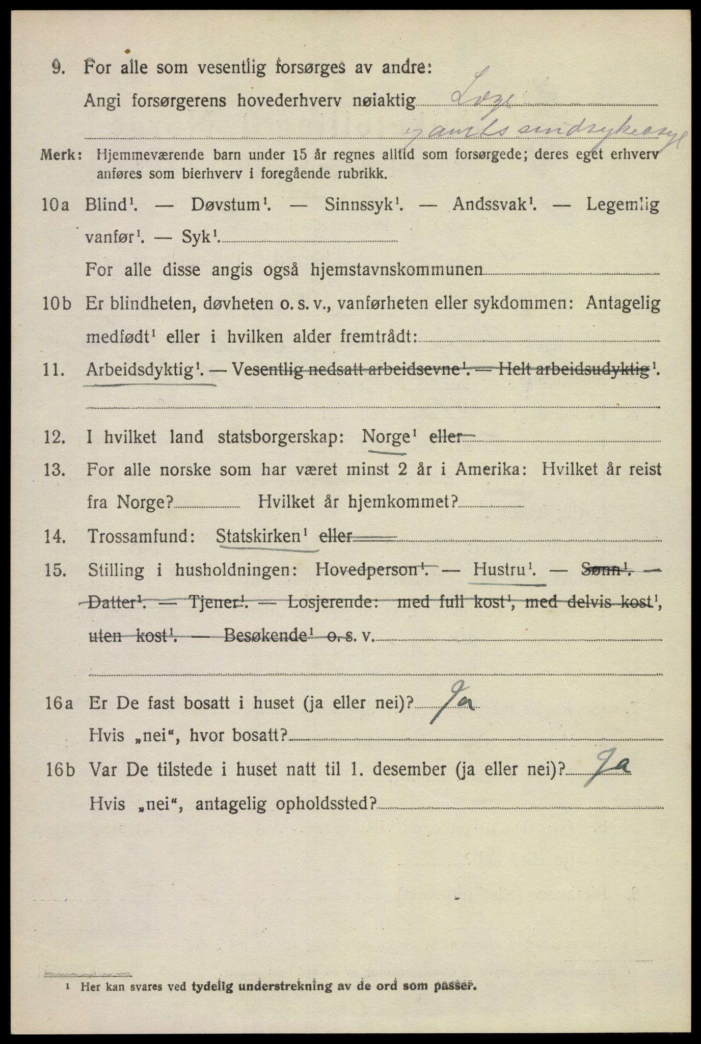 SAKO, 1920 census for Solum, 1920, p. 8189