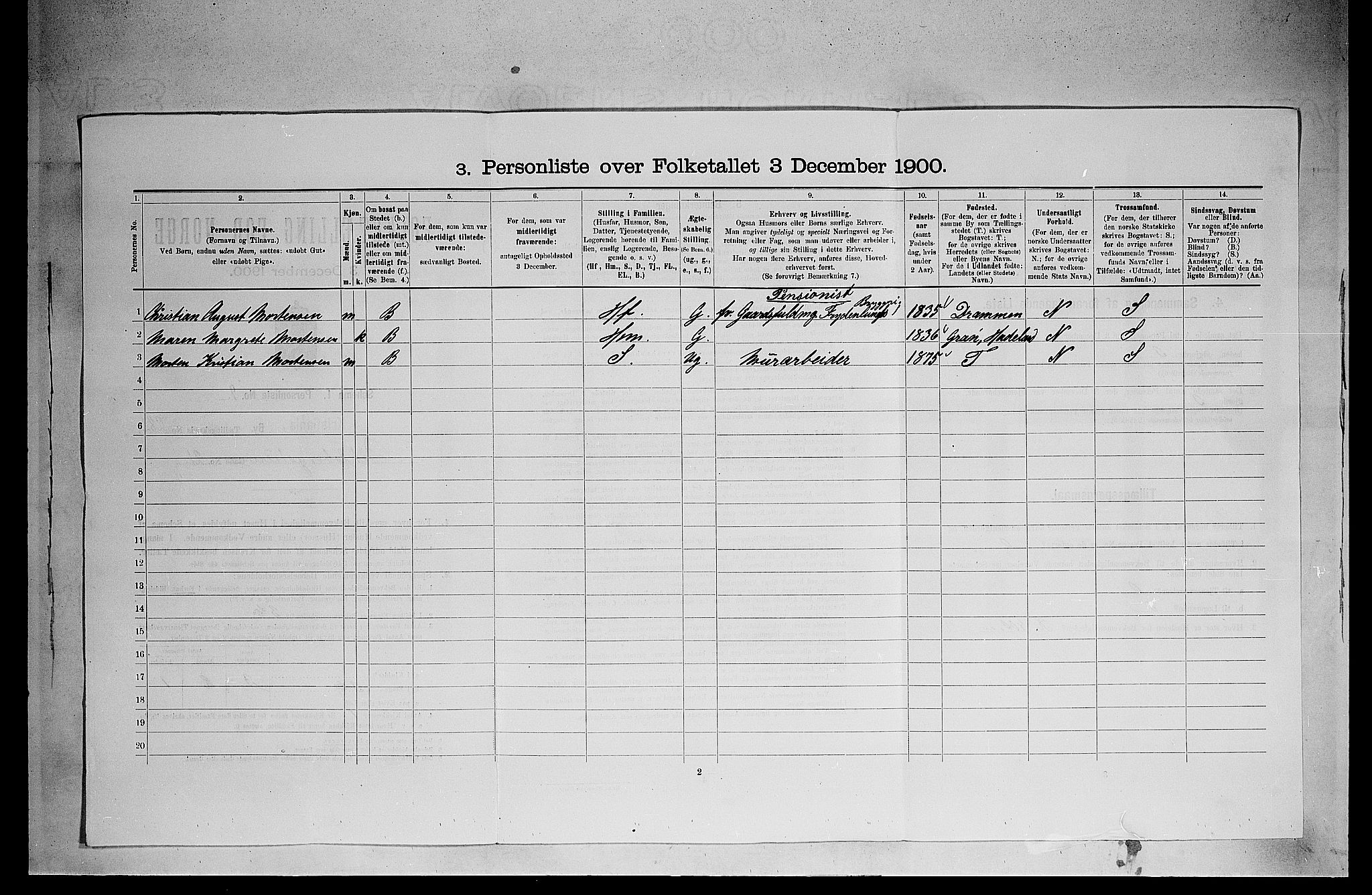 SAO, 1900 census for Kristiania, 1900, p. 14737